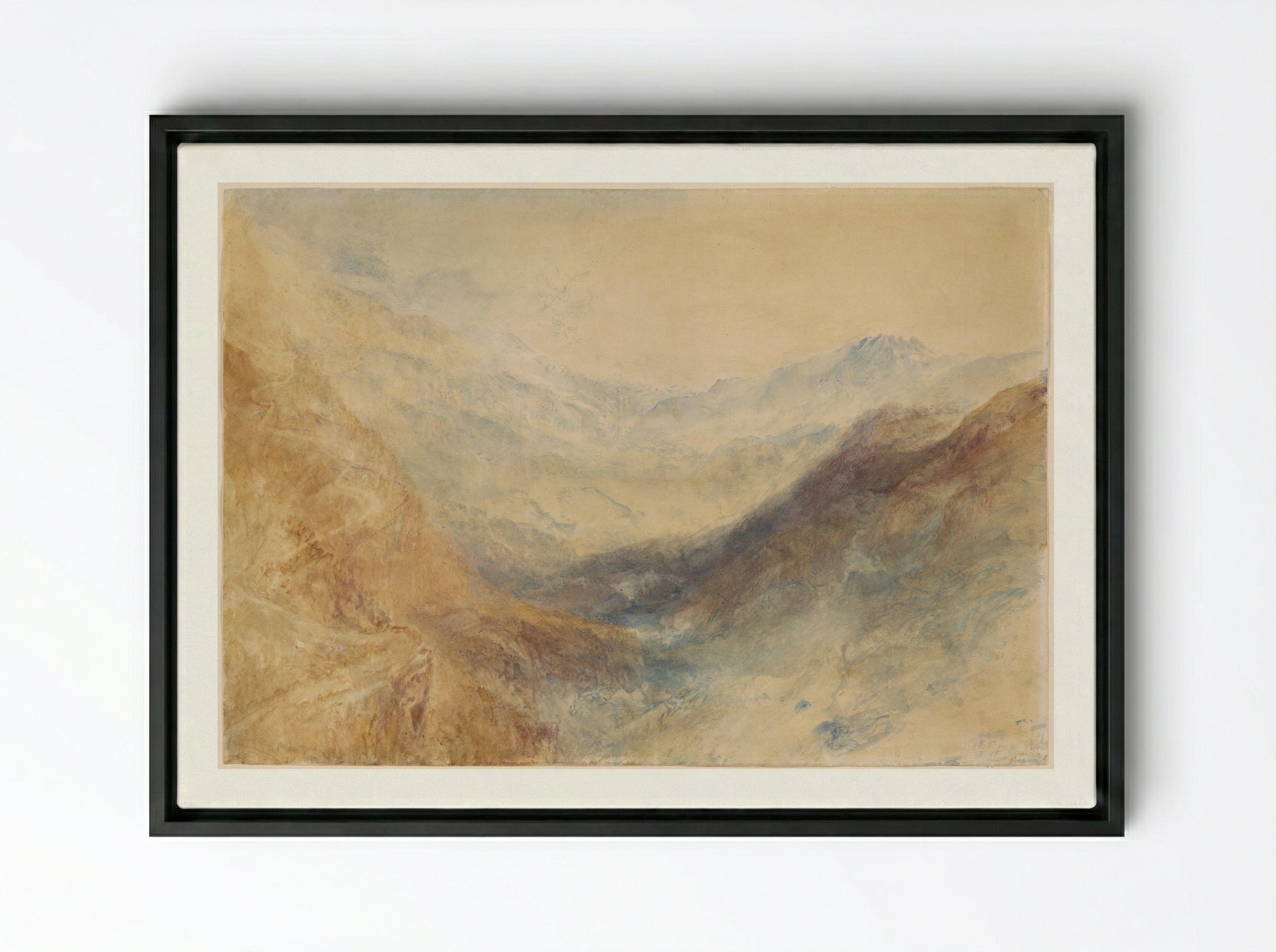 The Simplon Pass - Joseph Mallord William Turner - Framed Canvas Black