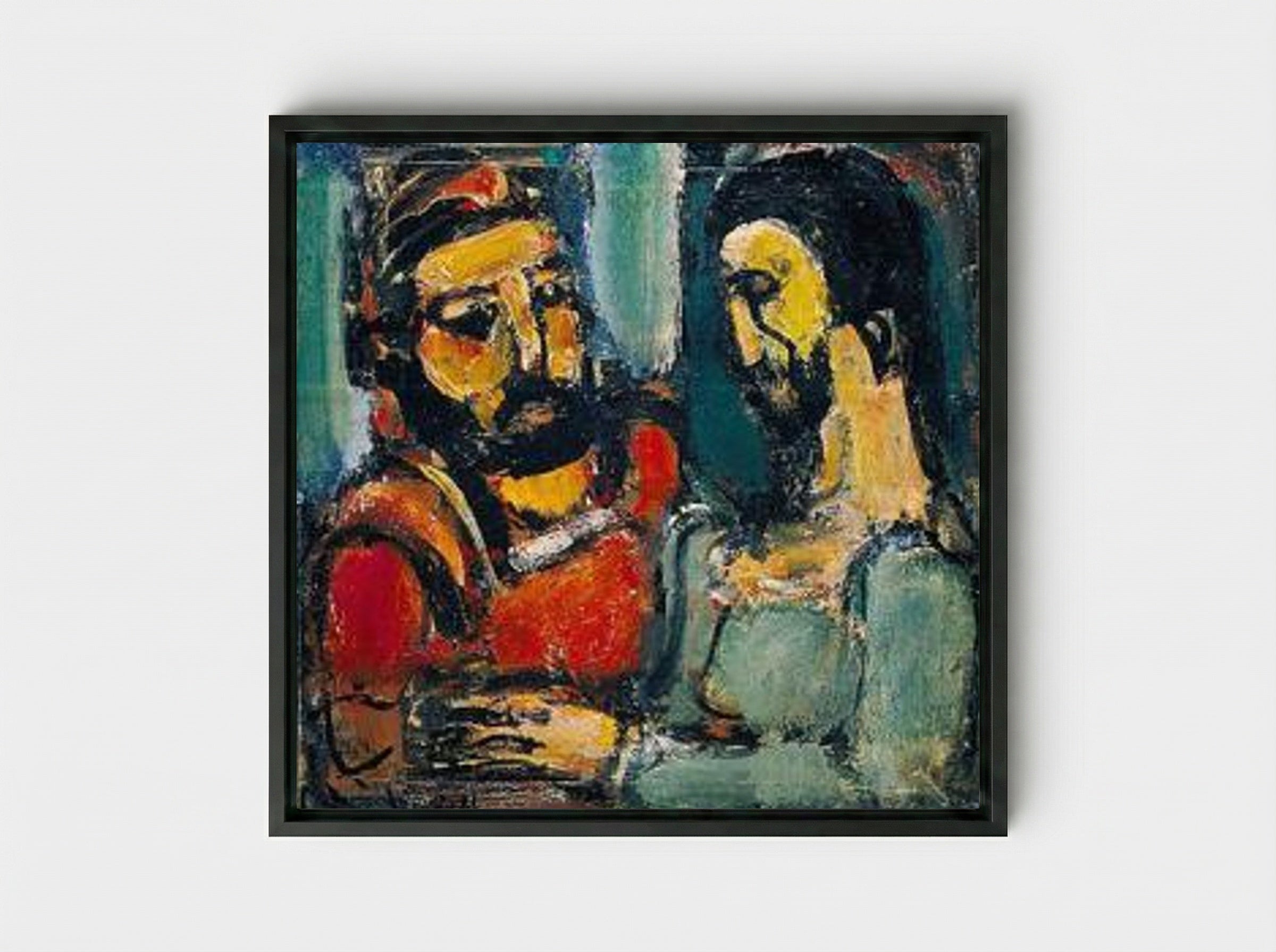 Christ et Docteur - Georges Rouault - Framed Canvas Black