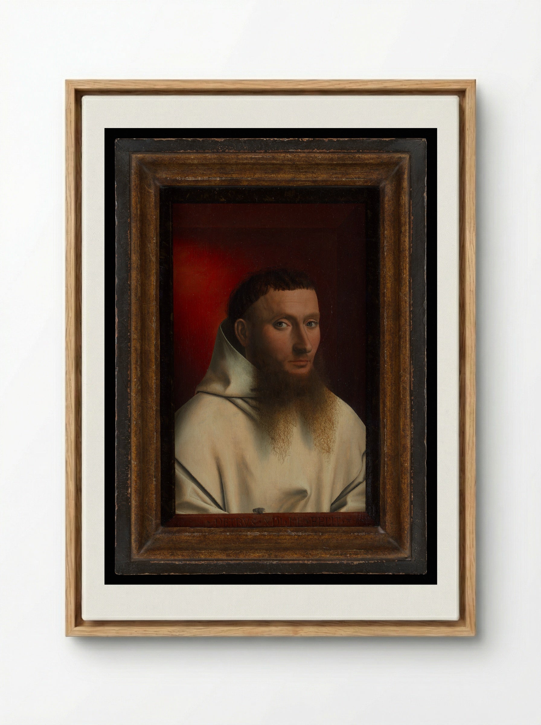 Portrait of a Carthusian - Petrus Christus - Framed Canvas Wood