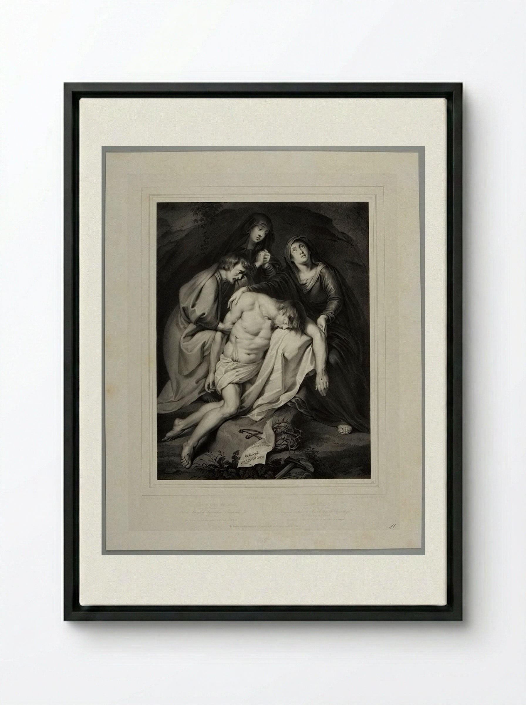 The Corpse of Christ - Ferdinand Piloty - Framed Canvas Black
