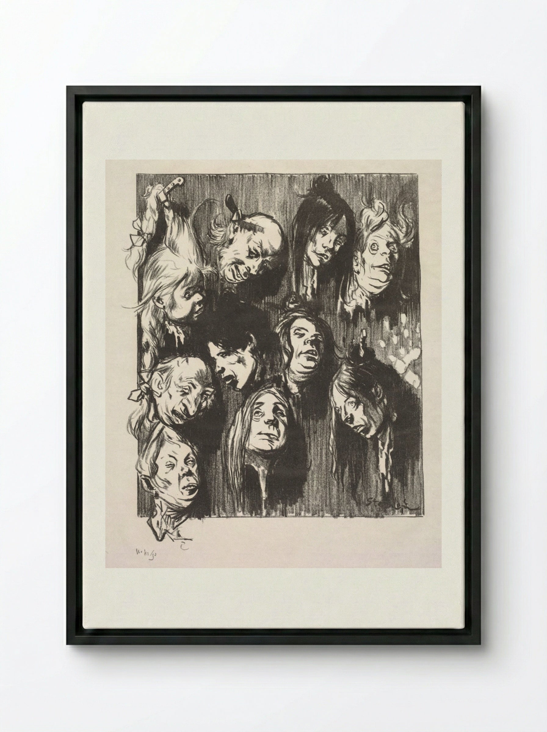 Ten Assassinations for a Penny - Théophile Alexandre Steinlen - Framed Canvas Black