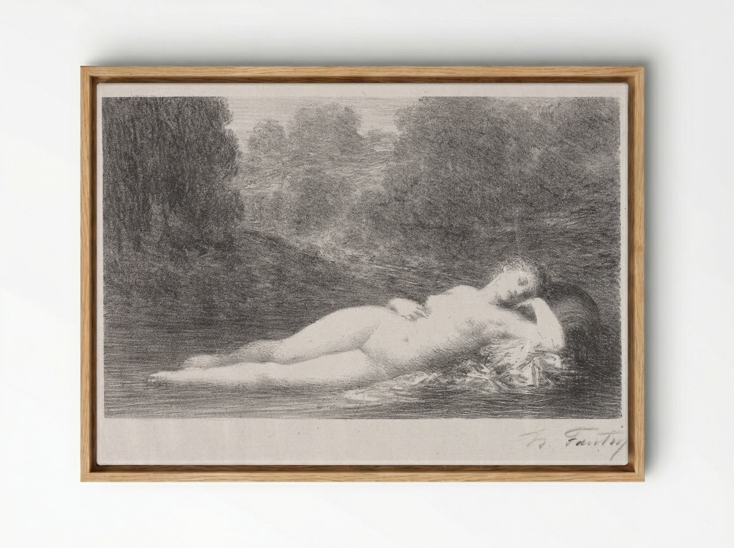 Lying in the Water - Henri Fantin-Latour - Framed Canvas Wood