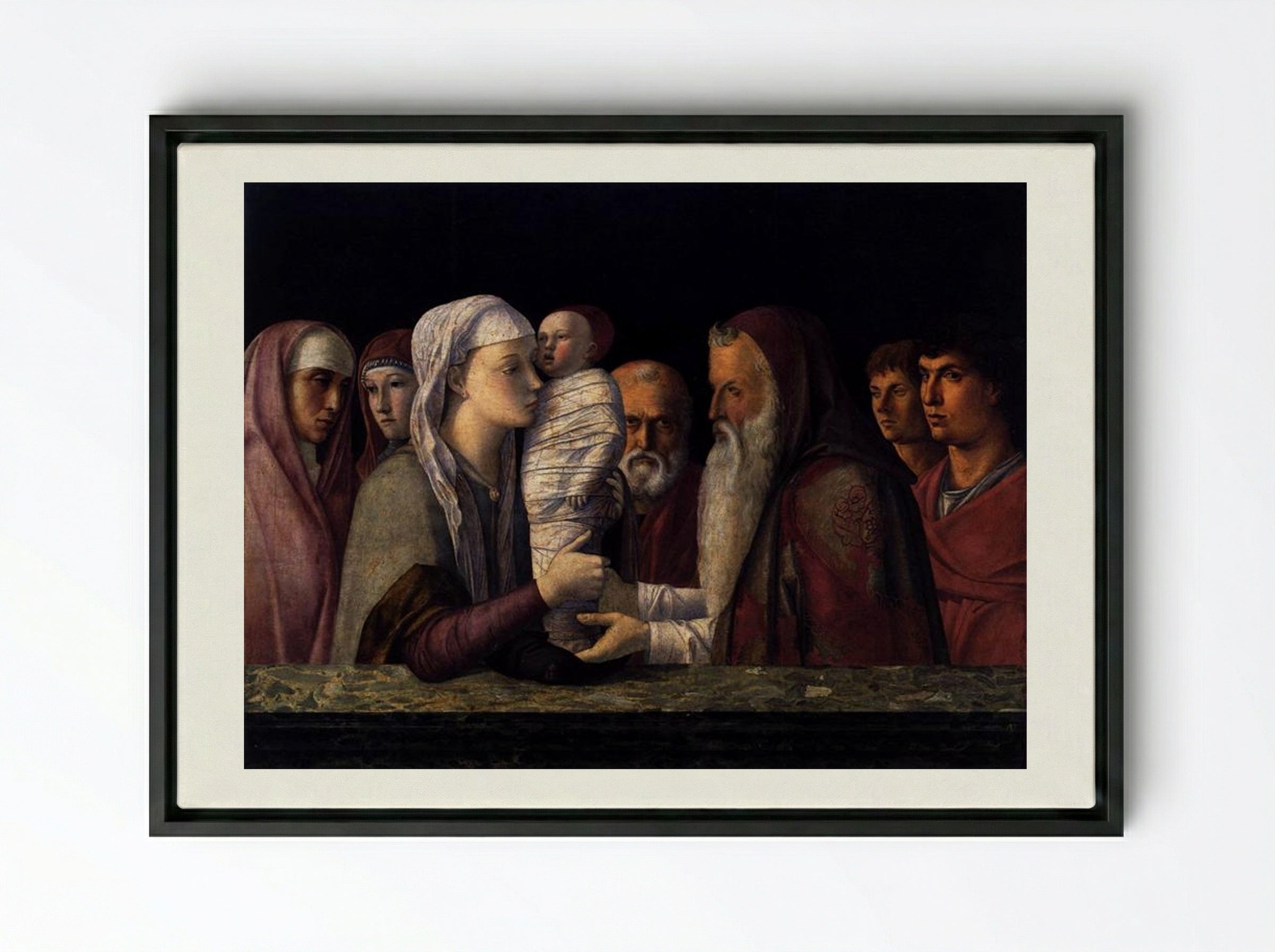 Presentation at the Temple - Giovanni Bellini - Framed Canvas Black