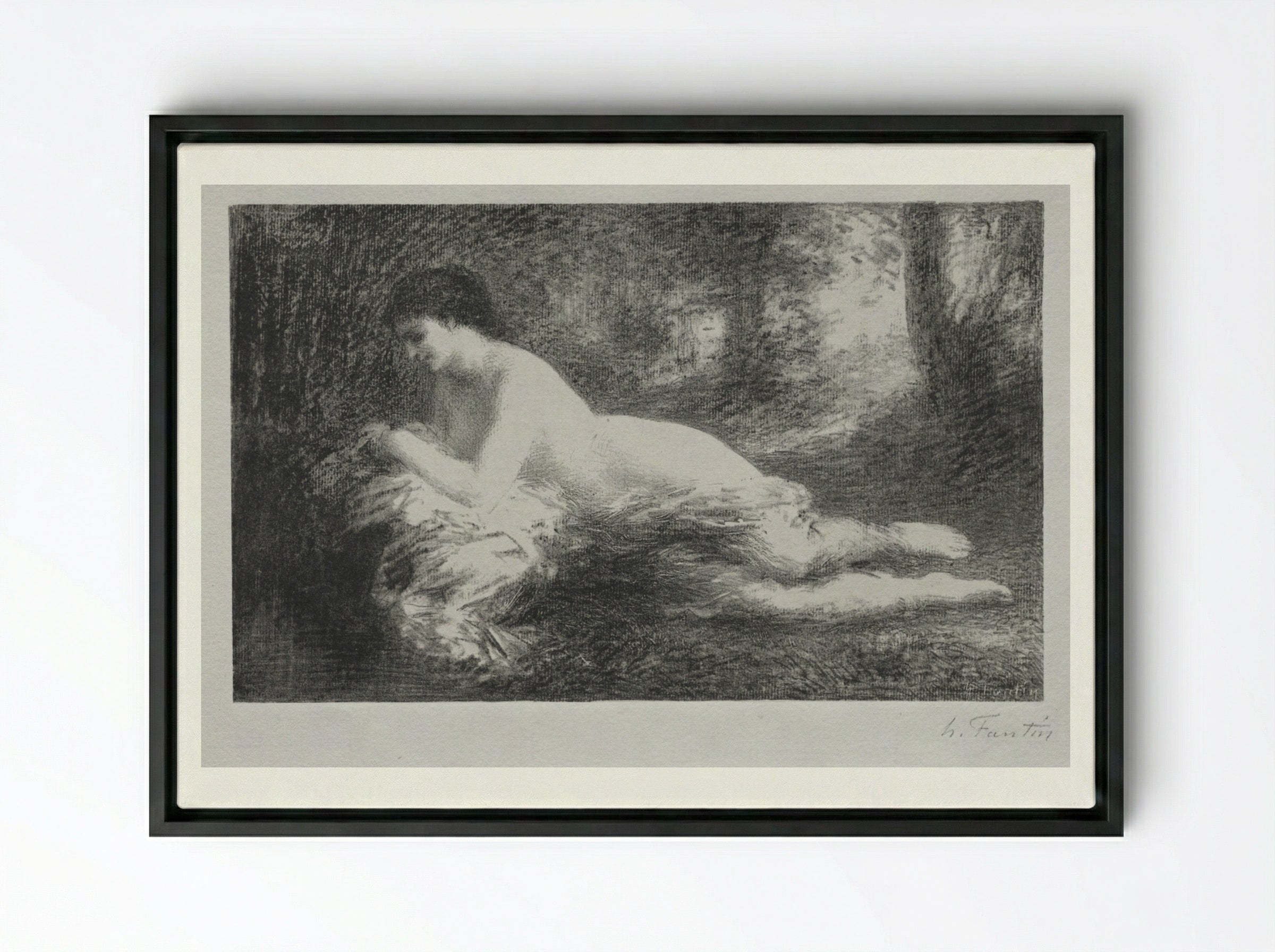 Réverie - Henri Fantin-Latour - Framed Canvas Black