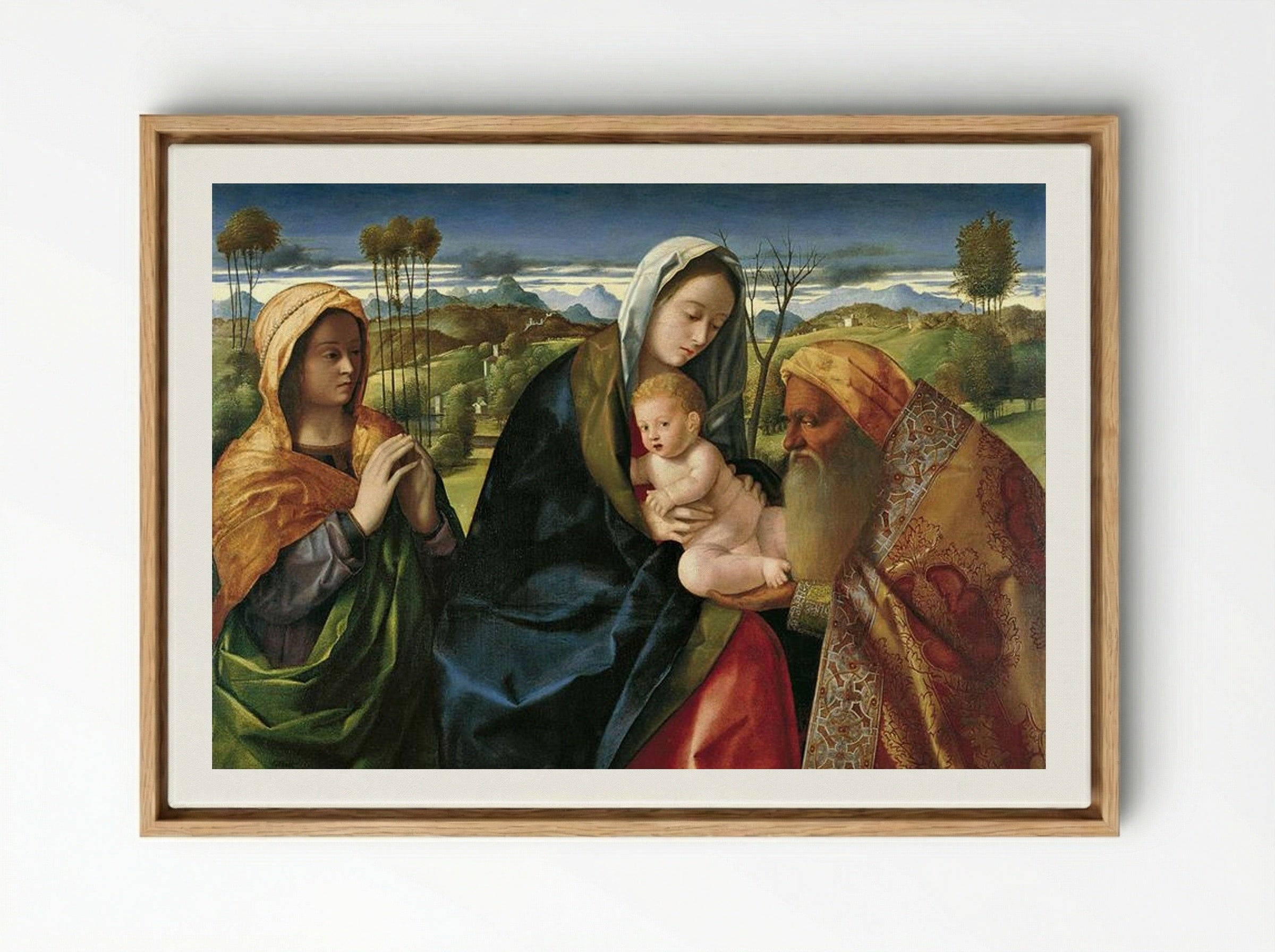 Holy Conversation - Giovanni Bellini - Framed Canvas Wood