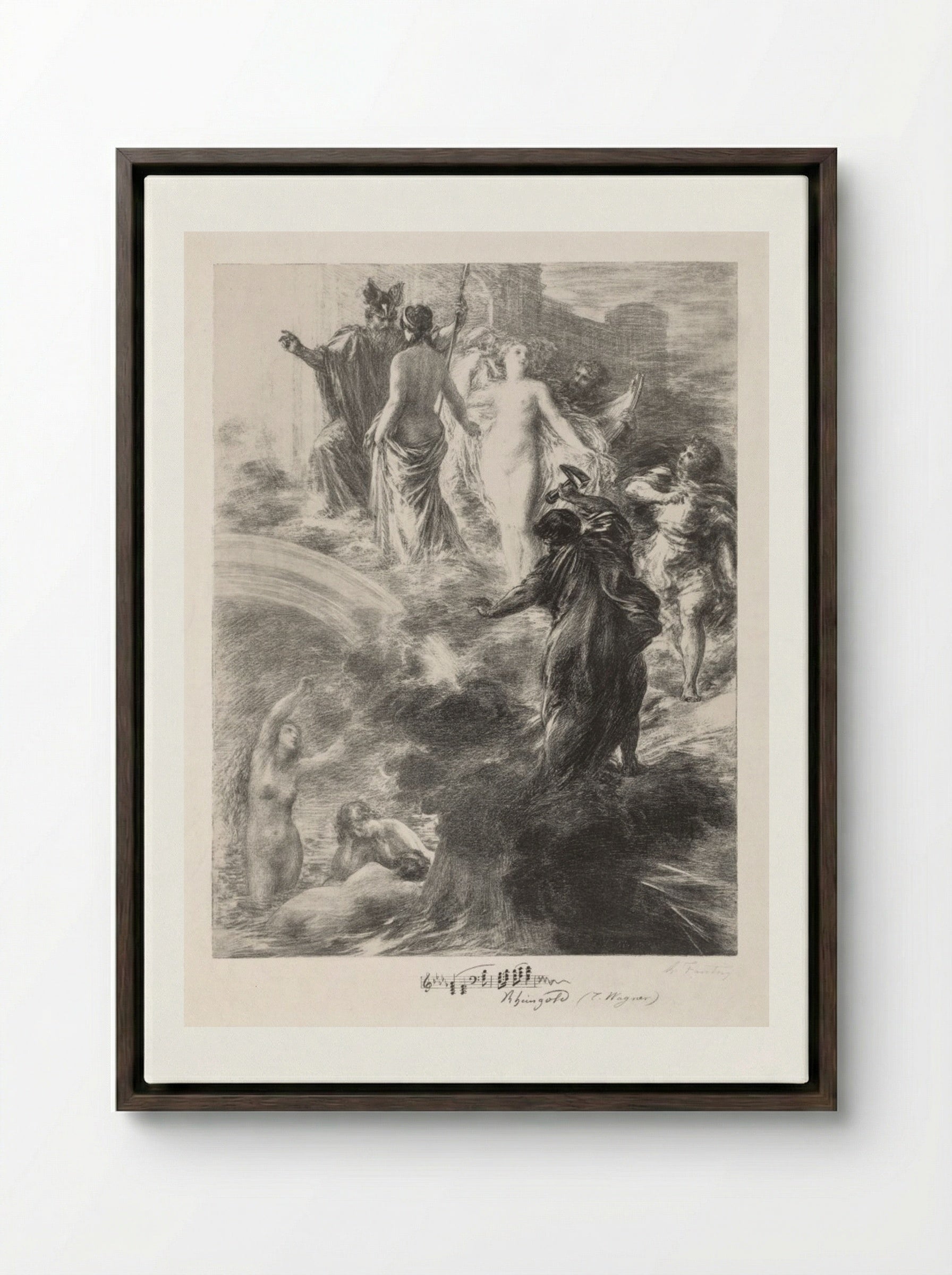 Finale of the Rhinegold - Henri Fantin-Latour - Framed Canvas Dark Wood