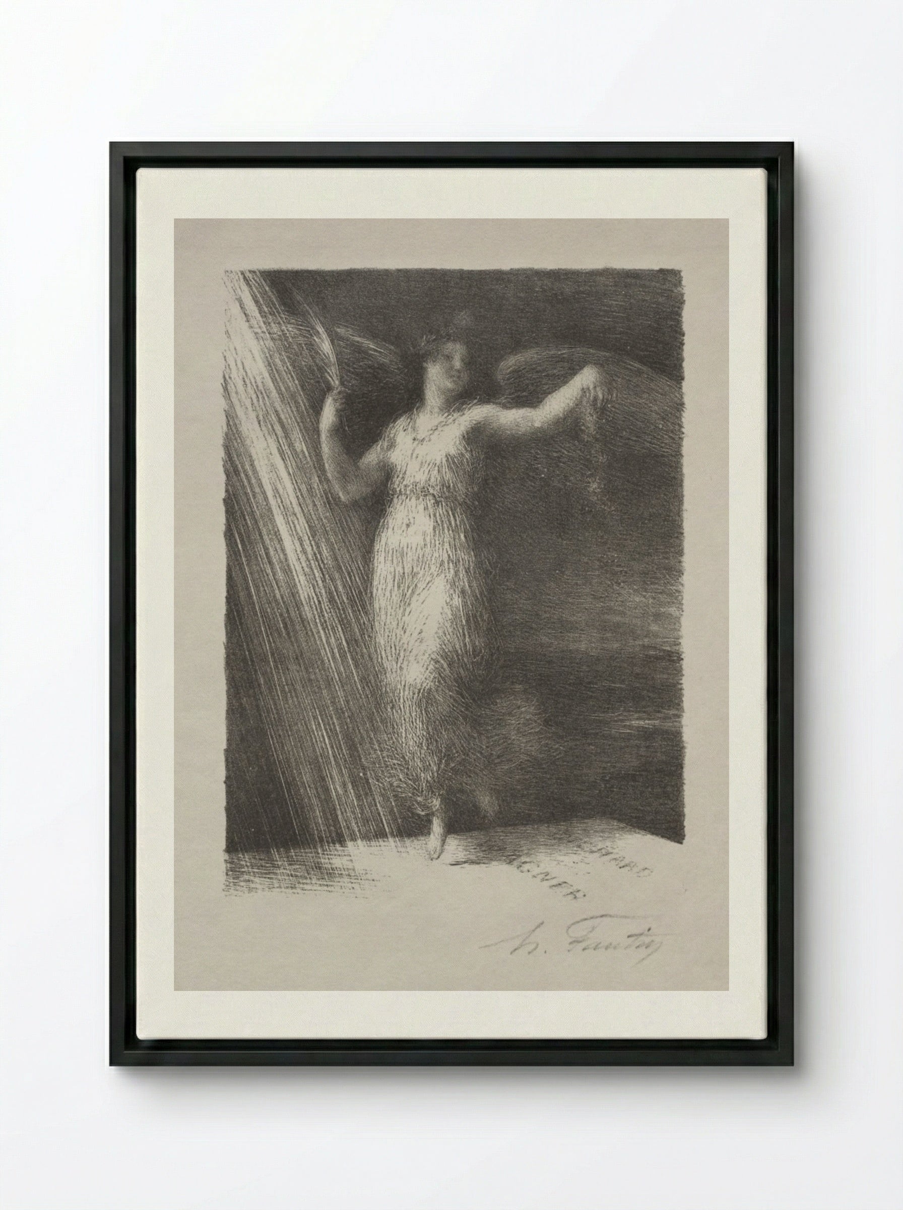 Awakening - Henri Fantin-Latour - Framed Canvas Black