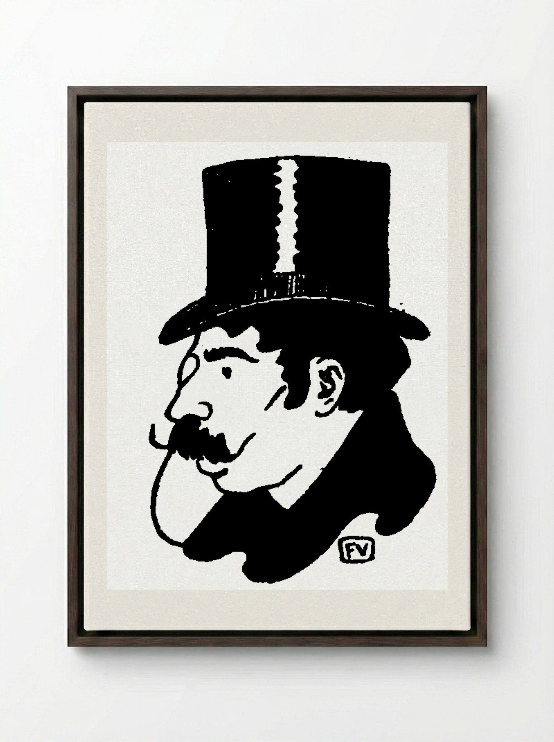 Portrait of Jean Moréas - Félix Vallotton - Framed Canvas Dark Wood