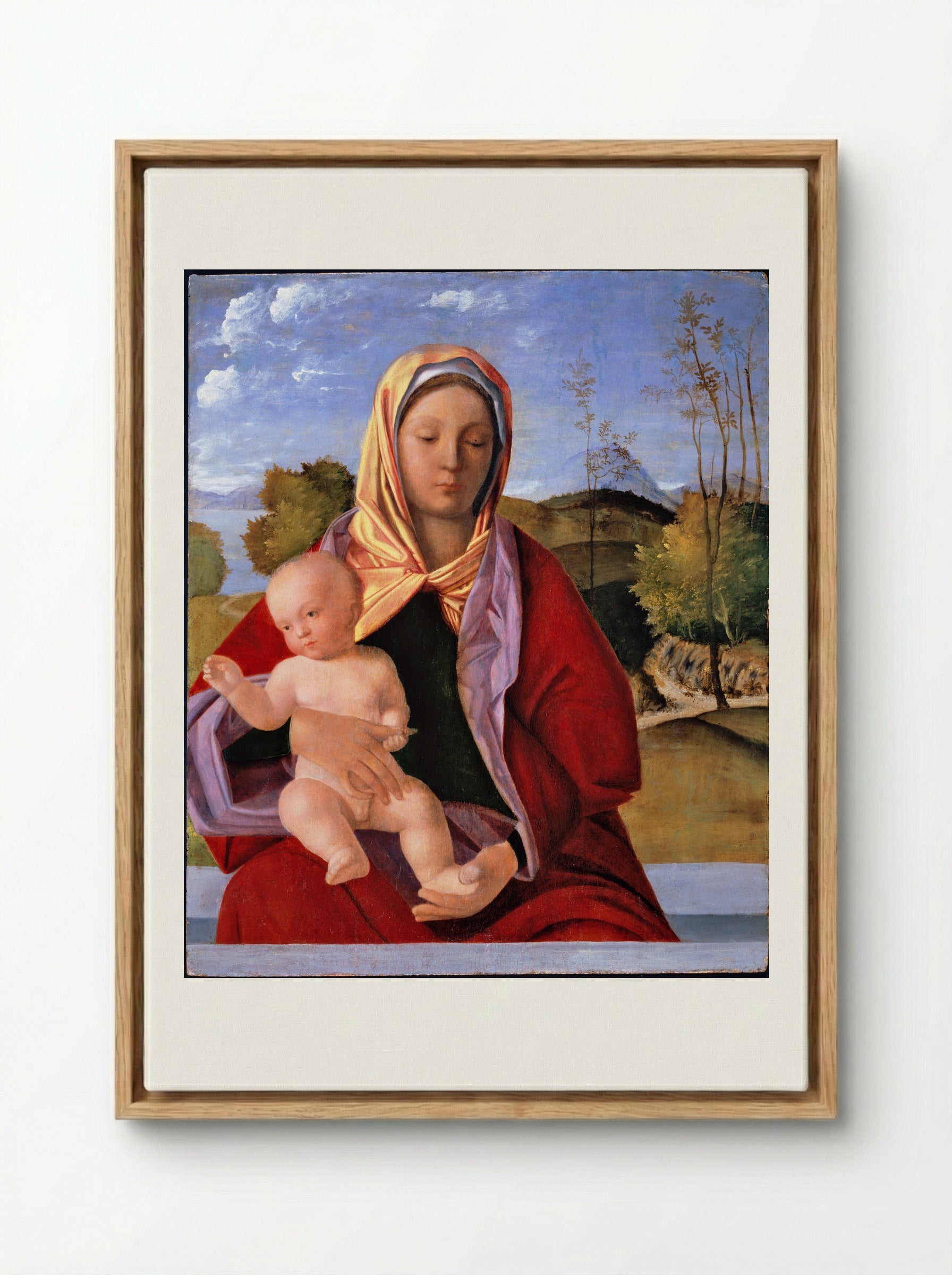Madonna and Child - Giovanni Bellini - Framed Canvas Wood