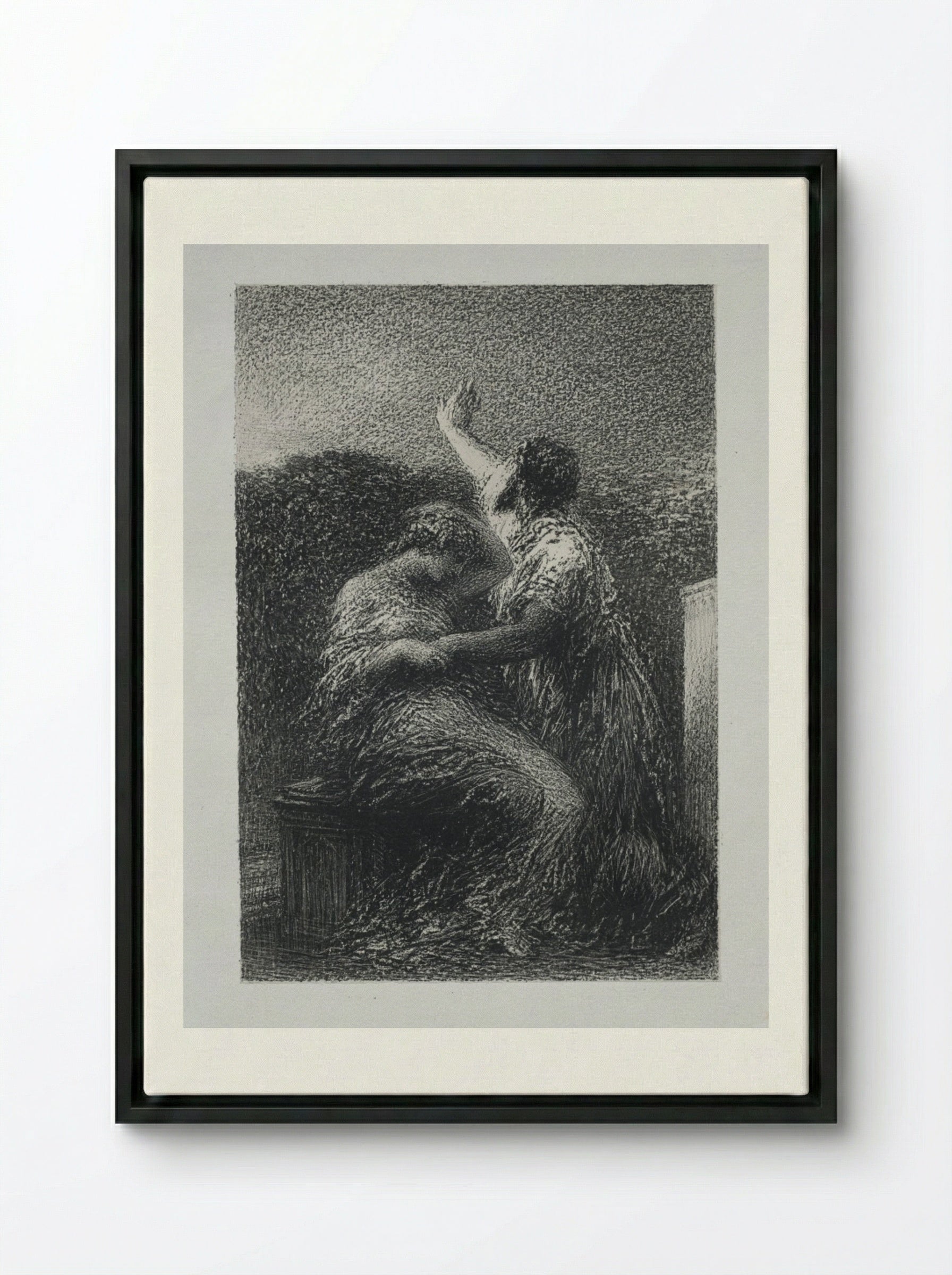 Le mage Baltajar et Fatime - Henri Fantin-Latour - Framed Canvas Black
