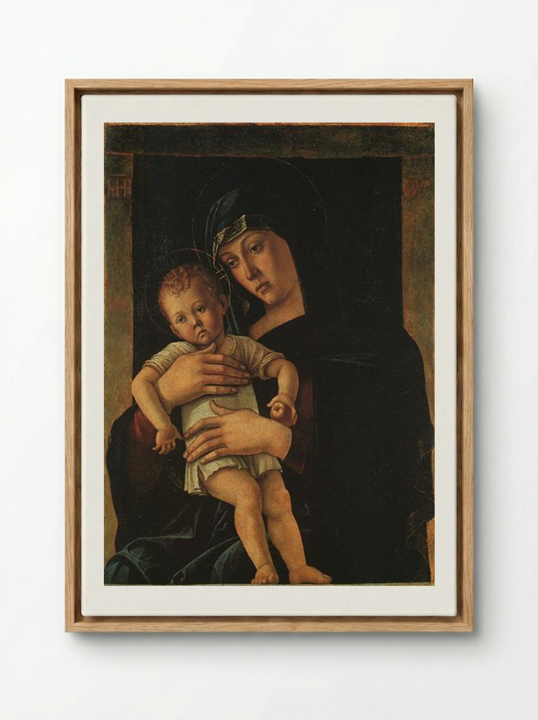 Greek Madonna - Giovanni Bellini - Framed Canvas Wood