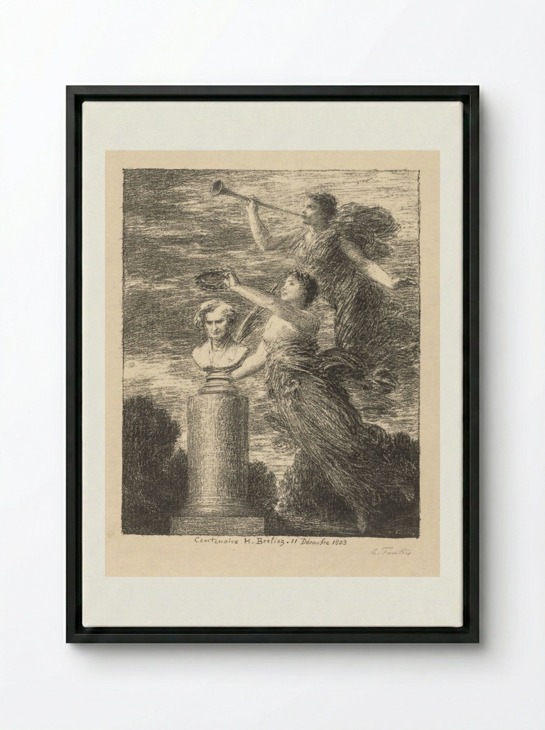 Centenary of Hector Berlioz - Henri Fantin-Latour - Framed Canvas Black