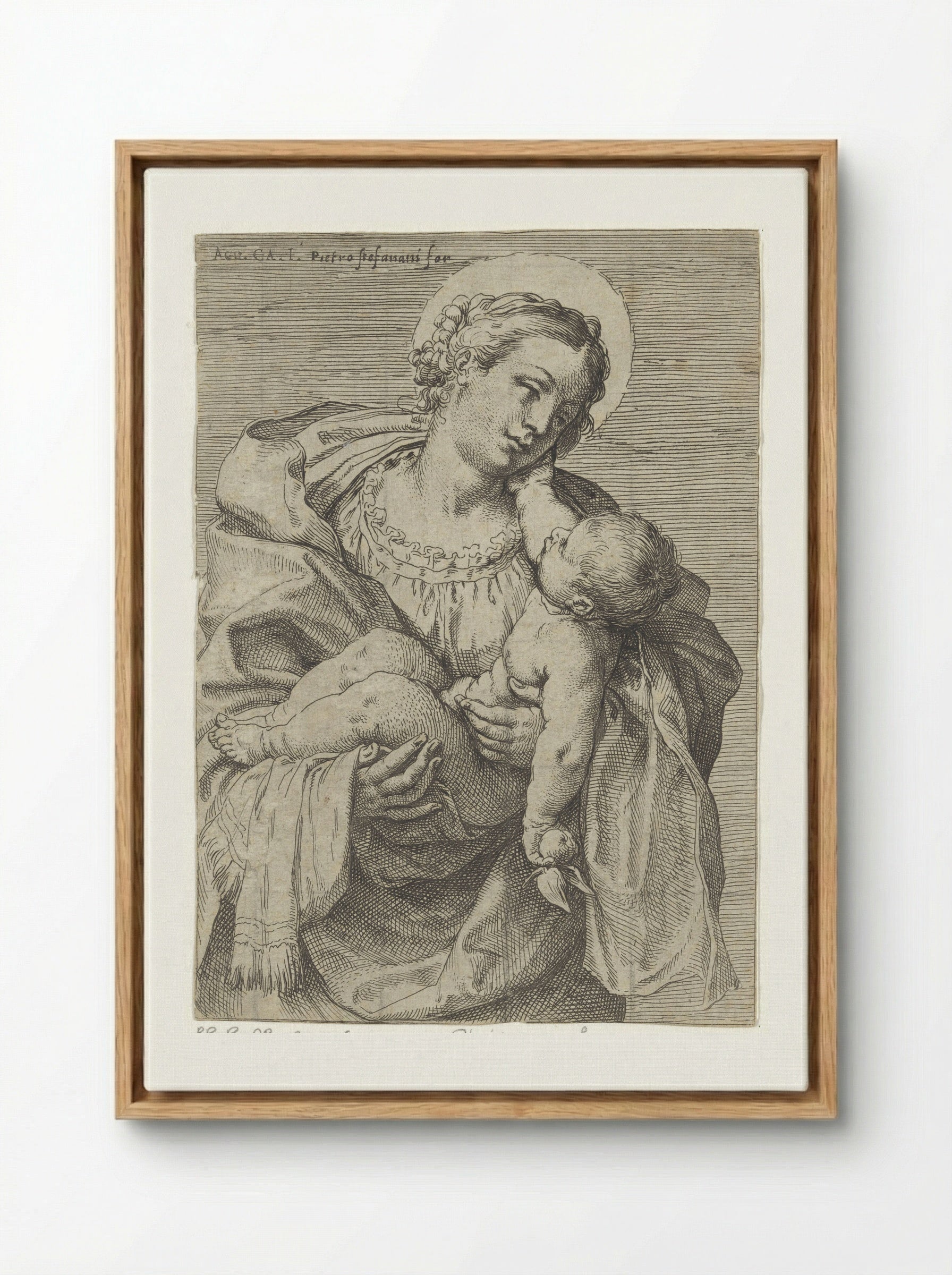Madonna and Child - Annibale Carracci - Framed Canvas Wood