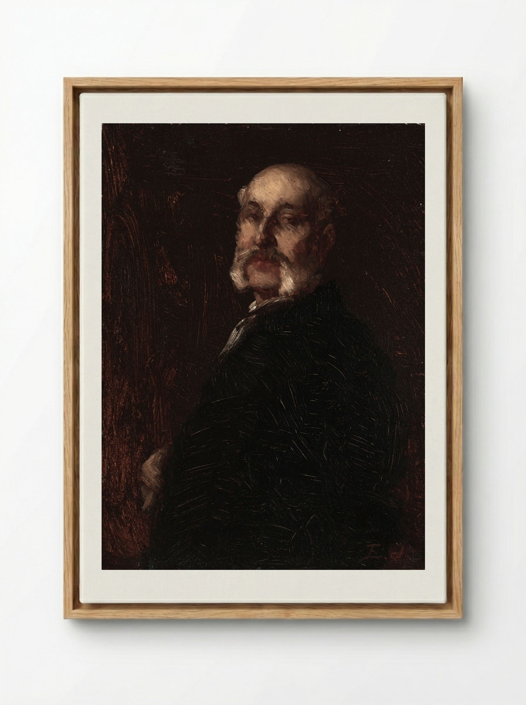 Portrait of Franklin H. Delano - Eastman Johnson - Framed Canvas Wood