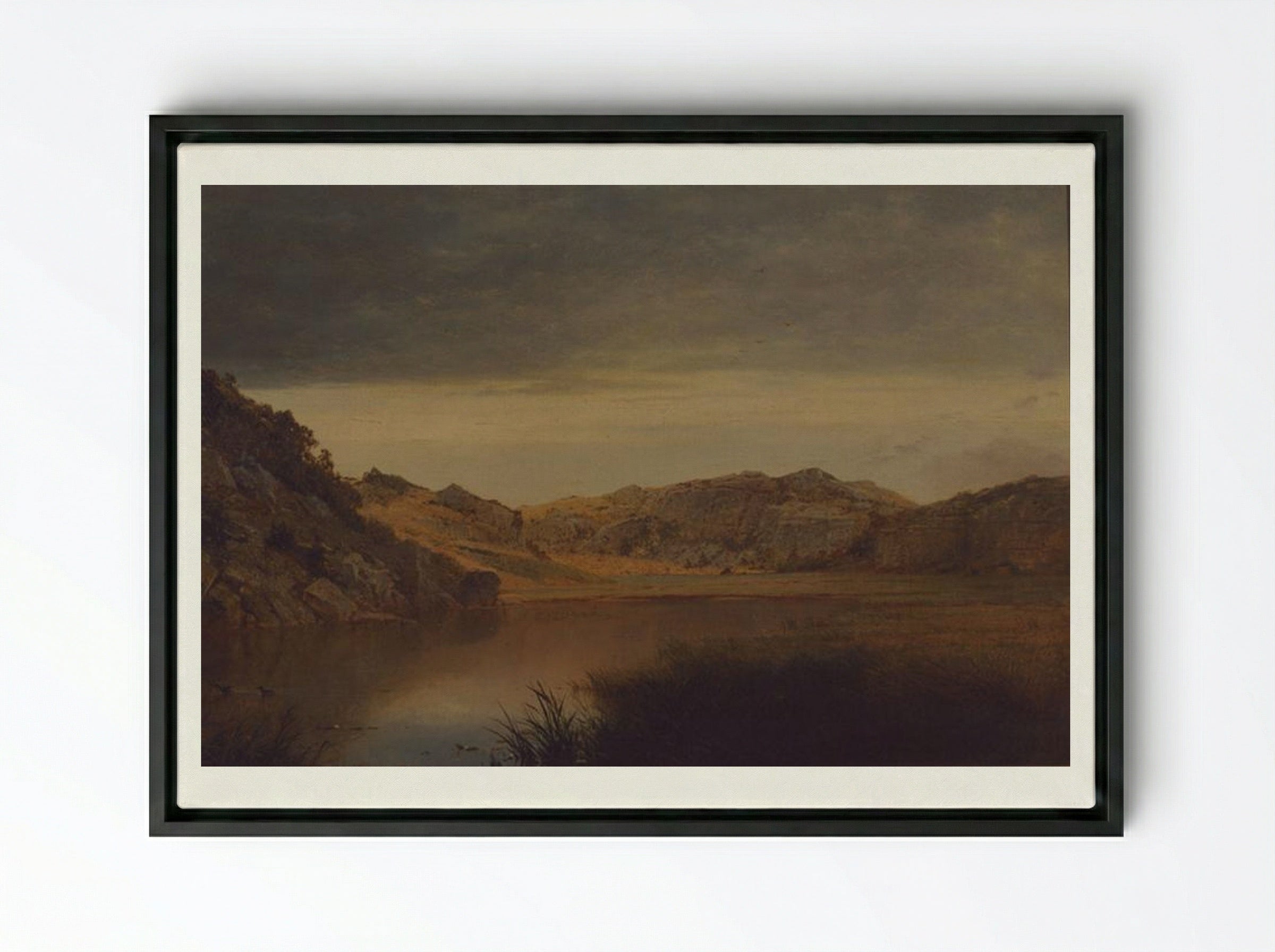 Paradise Rocks, Newport - John Frederick Kensett - Framed Canvas Black