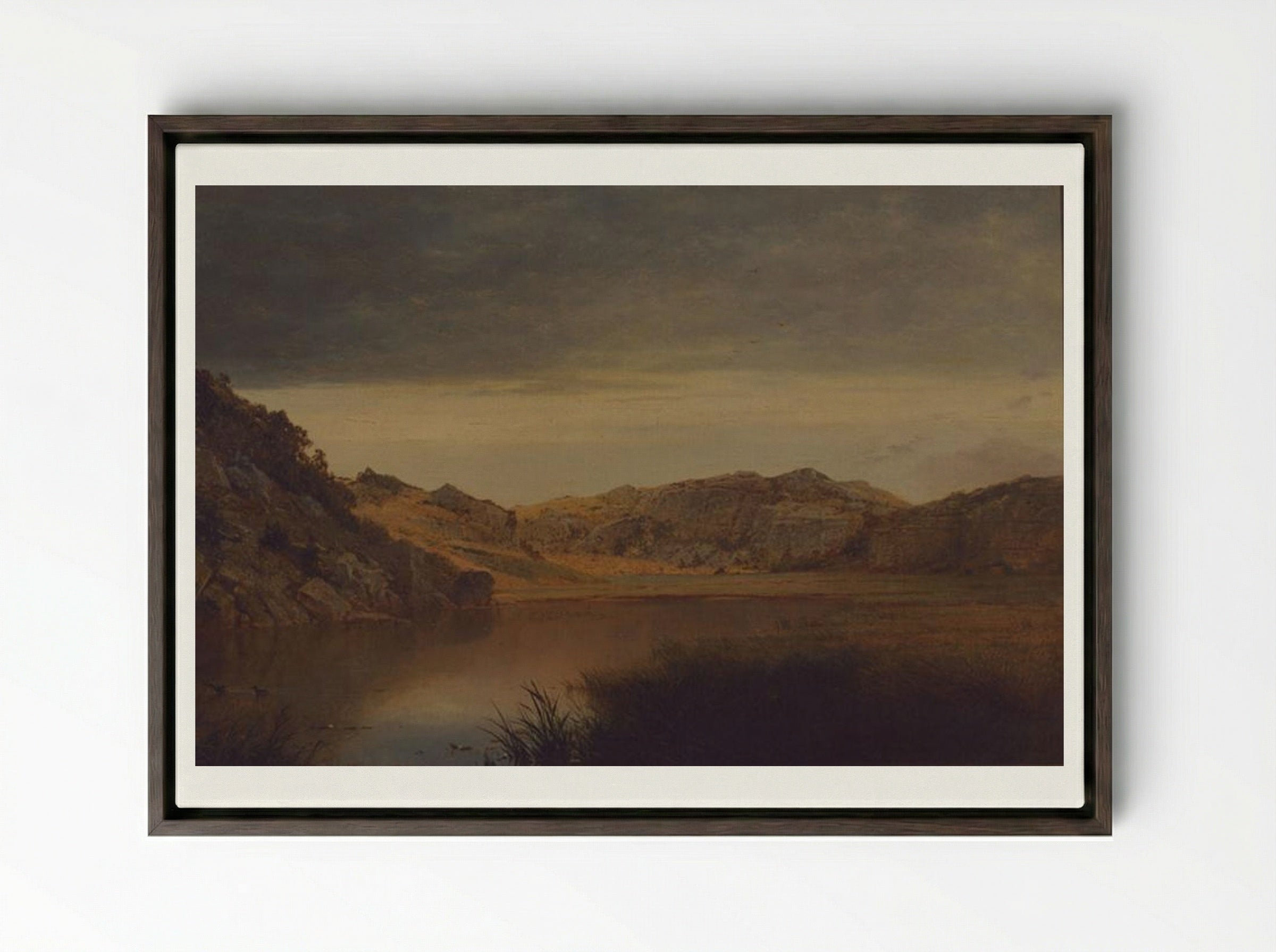 Paradise Rocks, Newport - John Frederick Kensett - Framed Canvas Dark Wood
