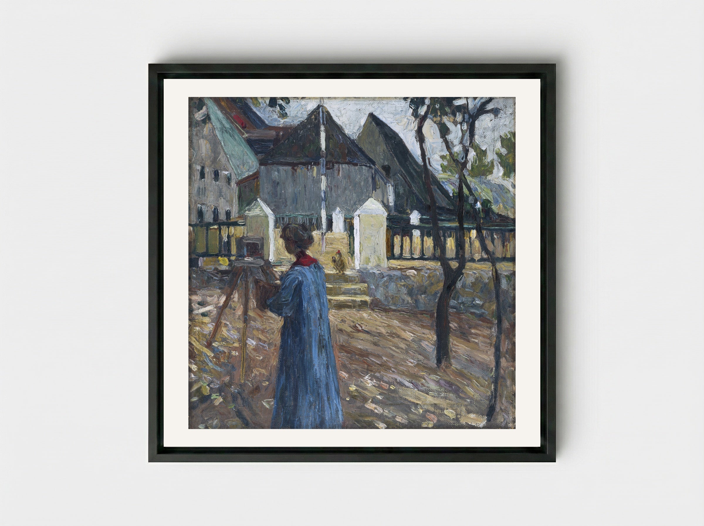 Kandinsky Painting - Gabriele Münter - Framed Canvas Black