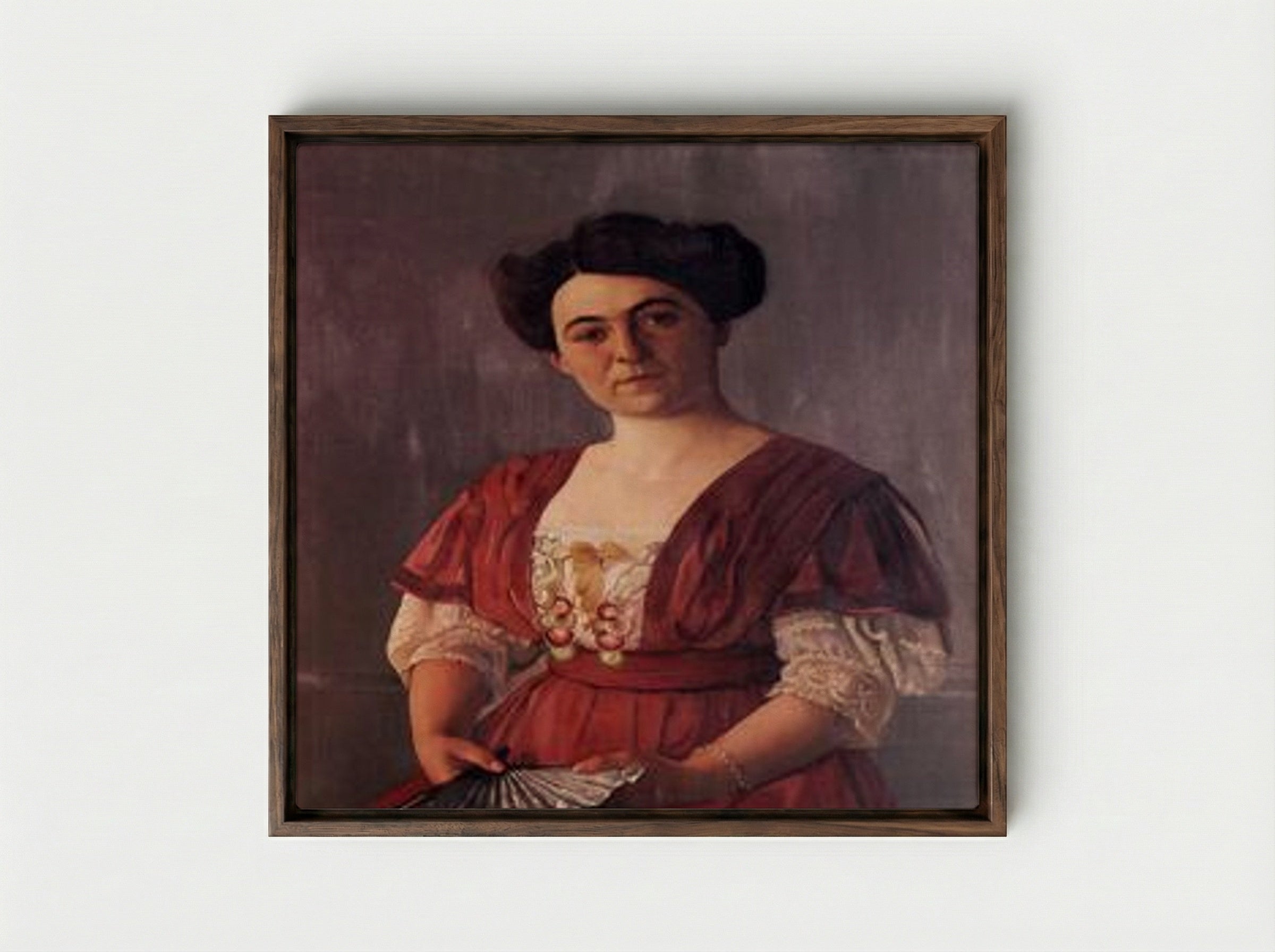 Portrait of Madame Hasen - Félix Vallotton - Framed Canvas Dark Wood