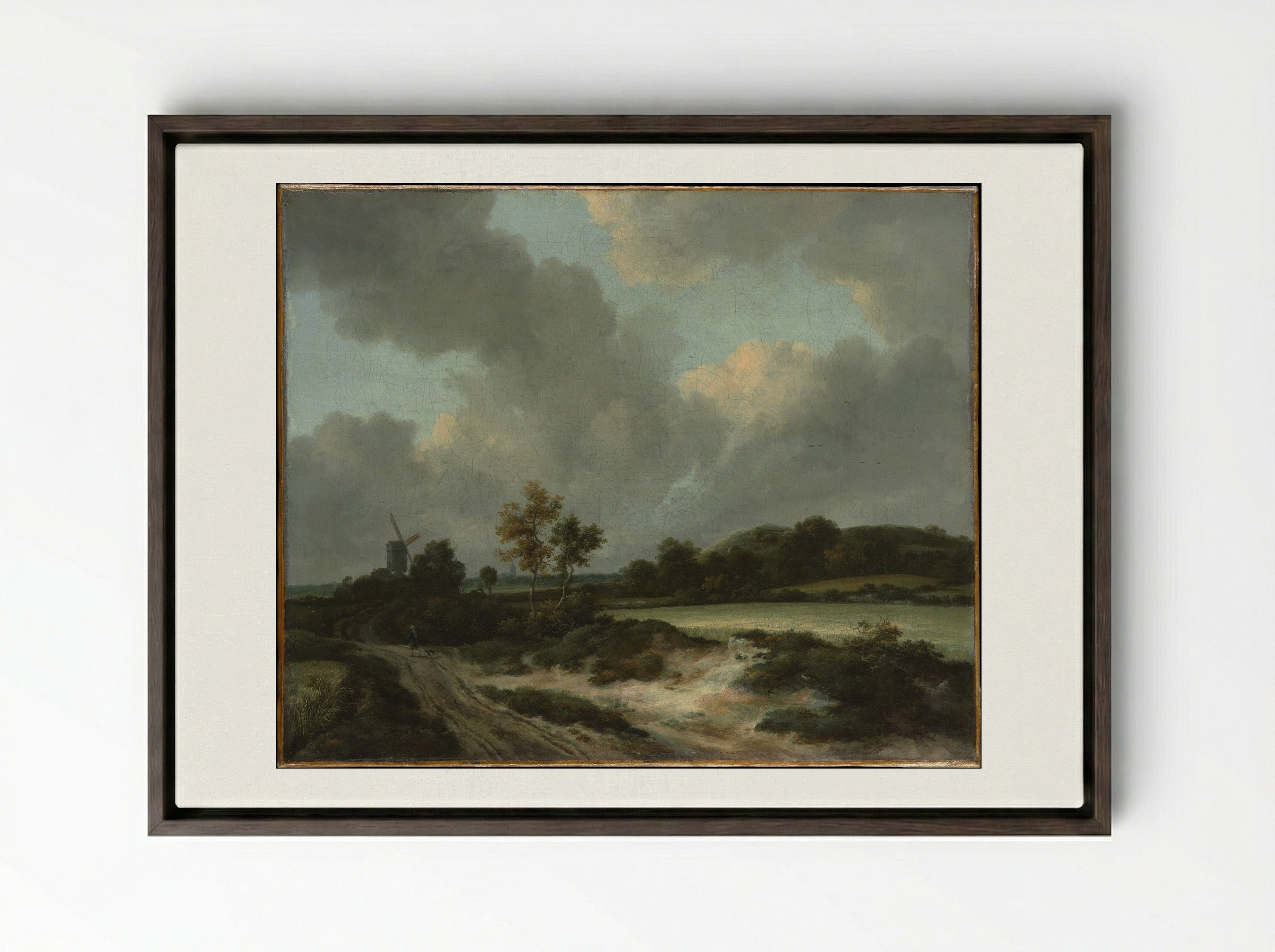 Grainfields - Jacob van Ruisdael - Framed Canvas Dark Wood