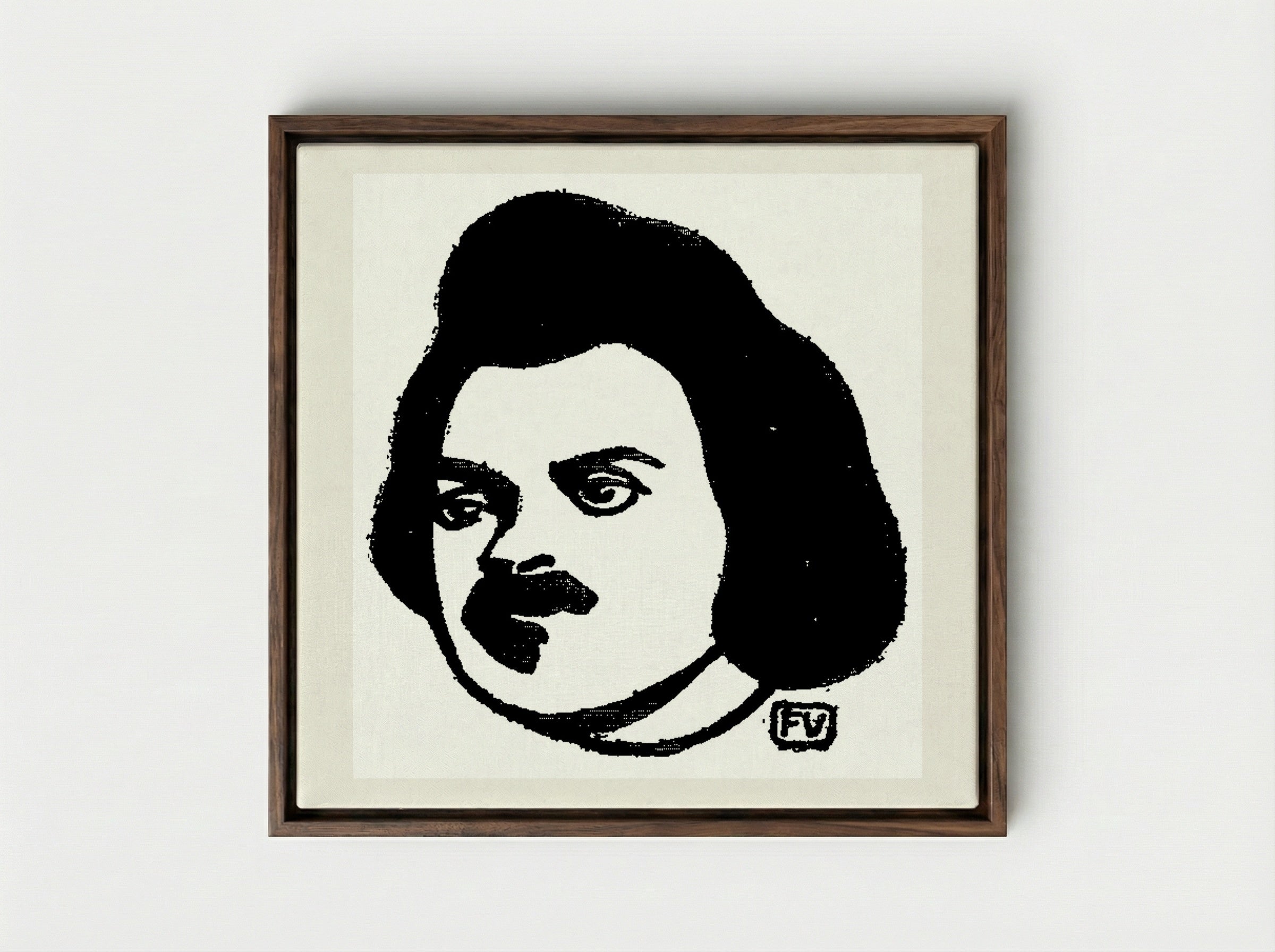 Honoré de Balzac - Félix Vallotton - Framed Canvas Dark Wood
