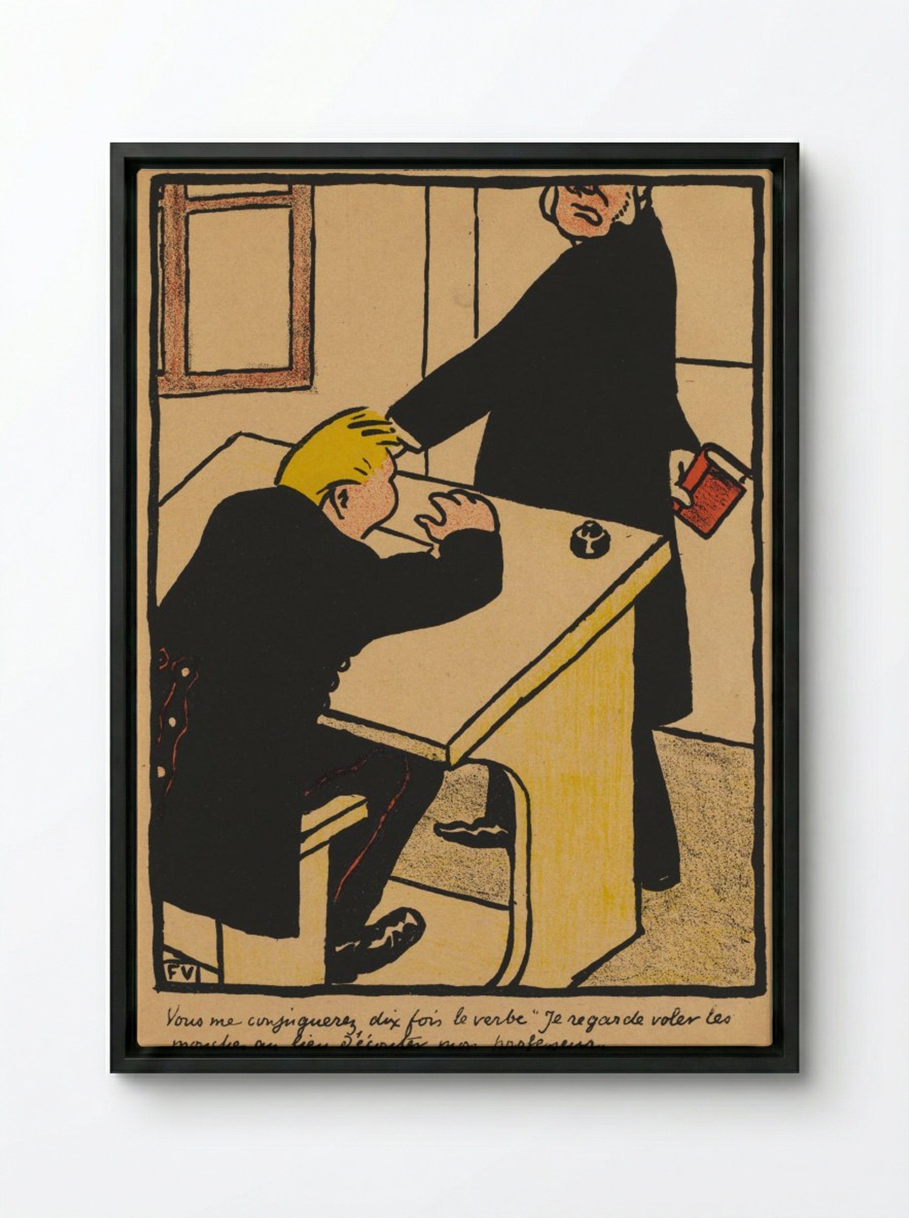 You shall conjugate... - Félix Vallotton - Framed Canvas Black