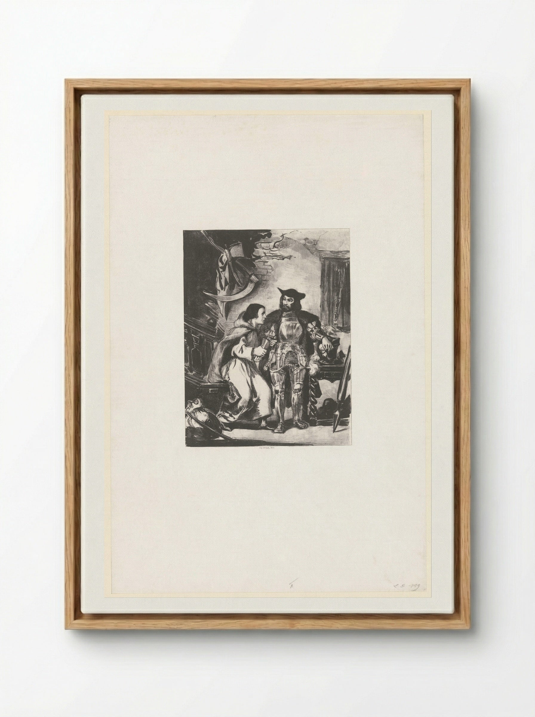 Brother Martin Fitting Götz with his Iron Hand - Eugène Delacroix - Framed Canvas Wood