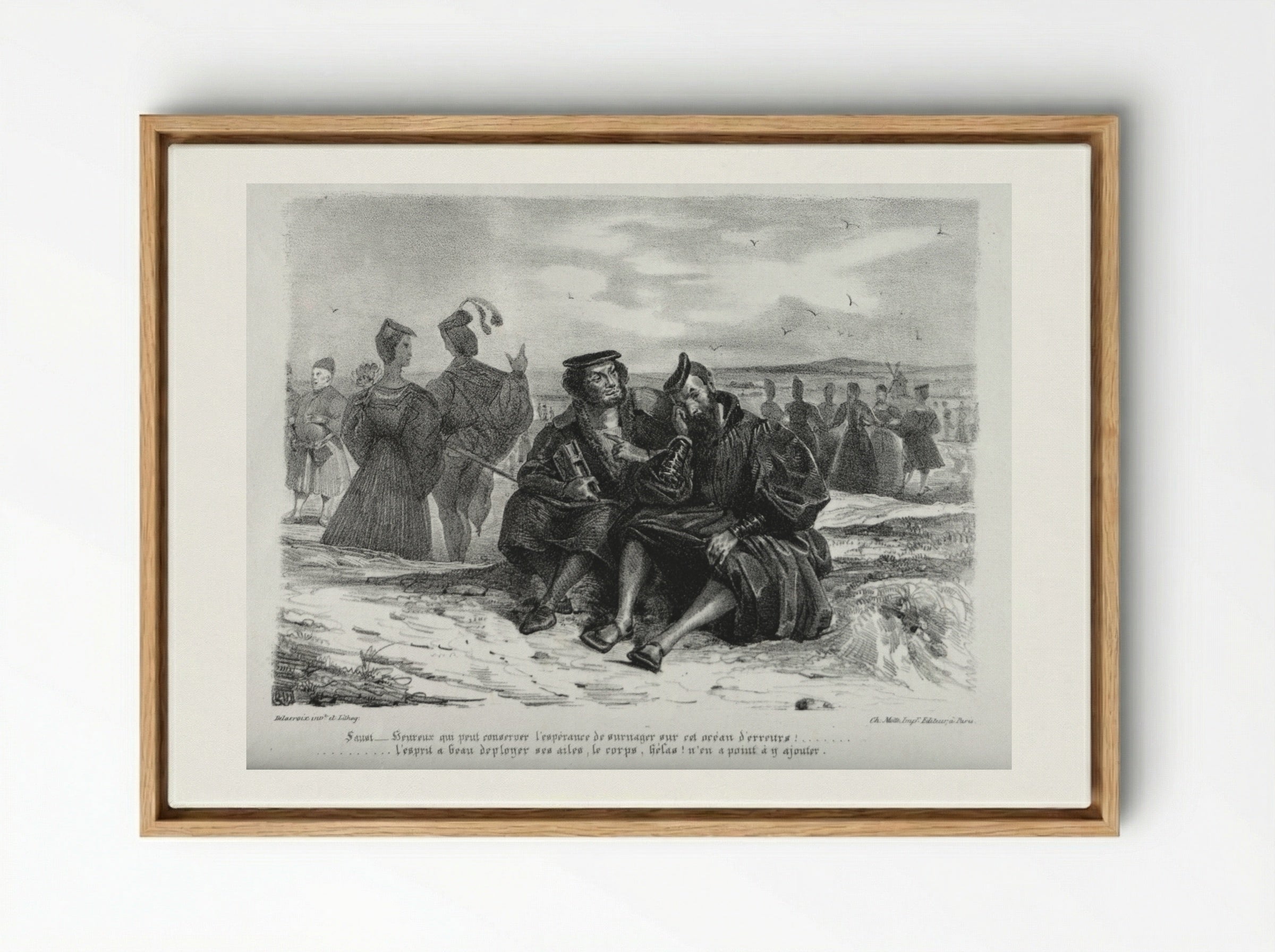 Faust and Wagner - Eugène Delacroix - Framed Canvas Wood