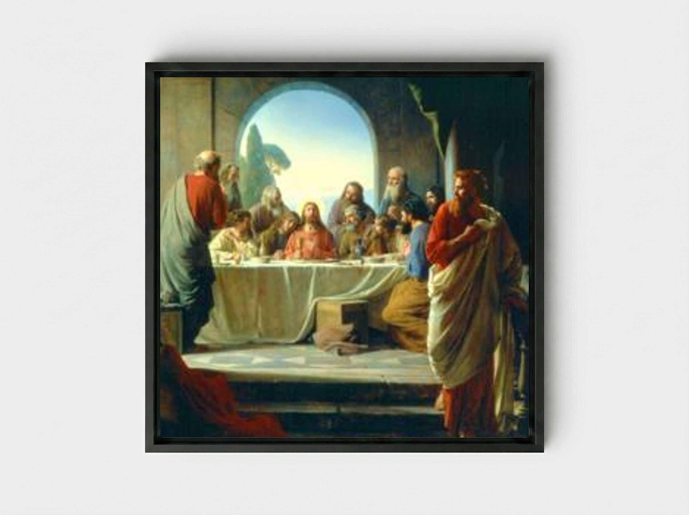 The Last Supper - Carl Bloch - Framed Canvas Black
