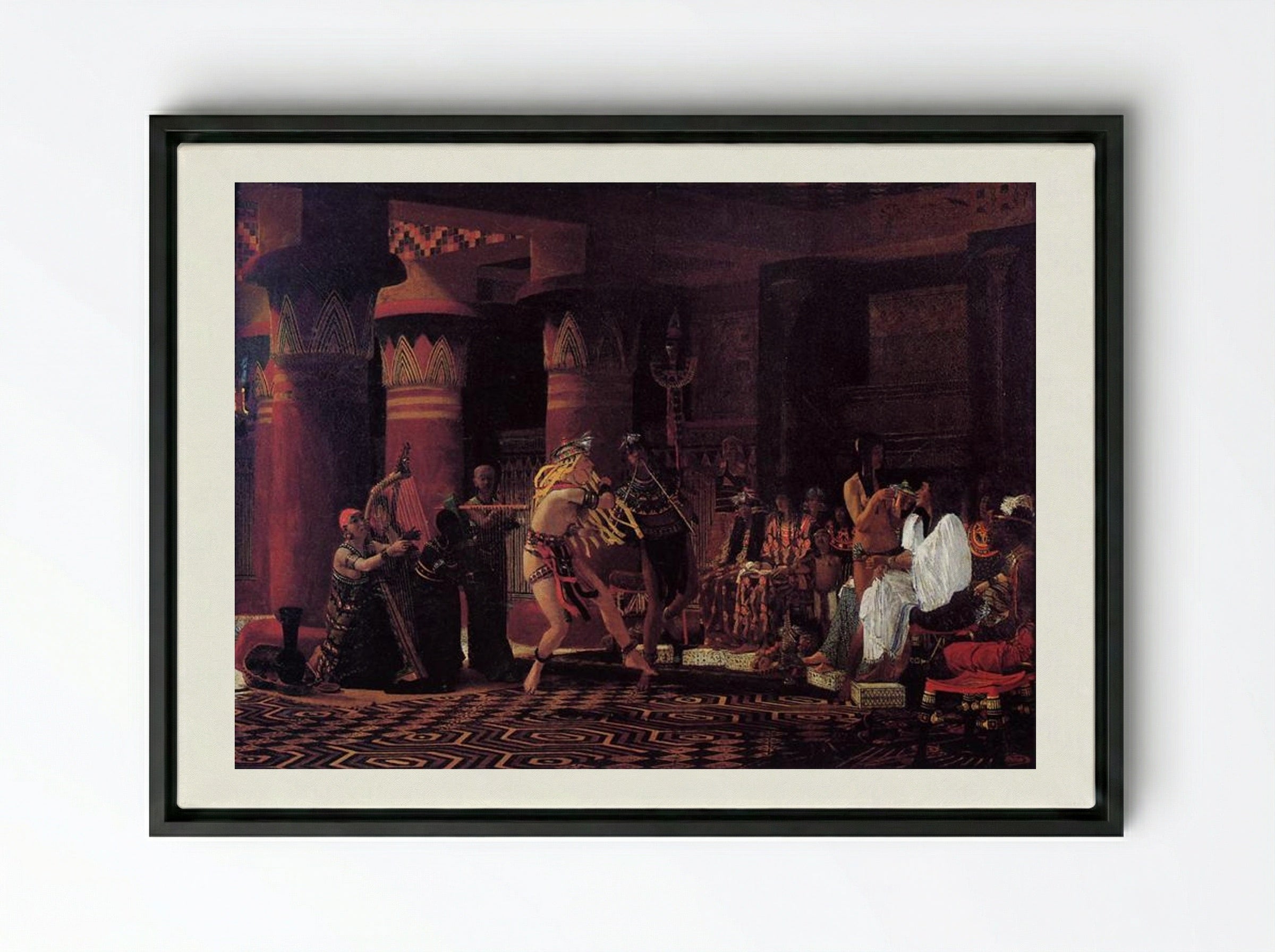 Pastimes in Ancient Egypt 3000 Years Ago - Sir Lawrence Alma-Tadema - Framed Canvas Black