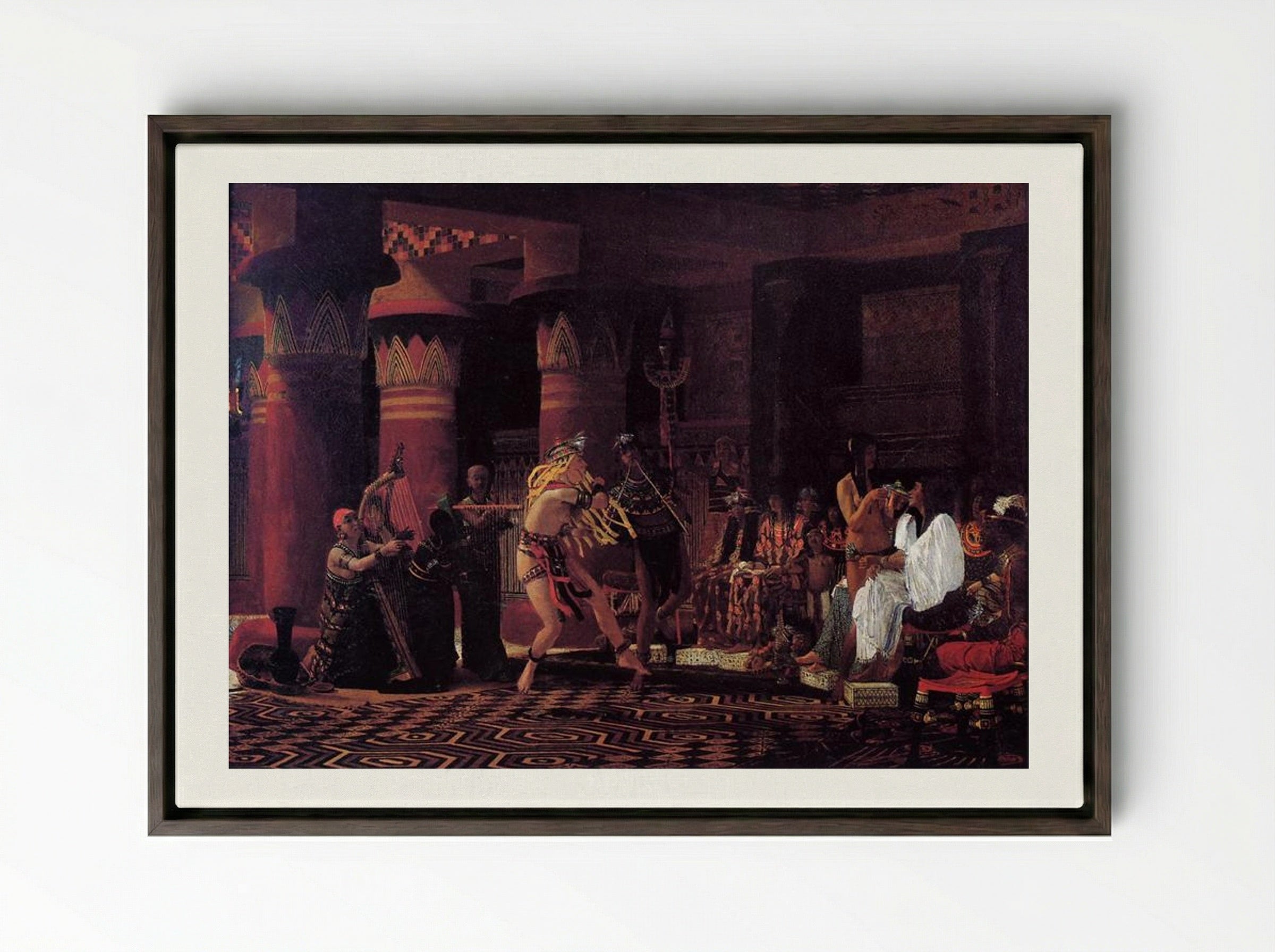 Pastimes in Ancient Egypt 3000 Years Ago - Sir Lawrence Alma-Tadema - Framed Canvas Dark Wood