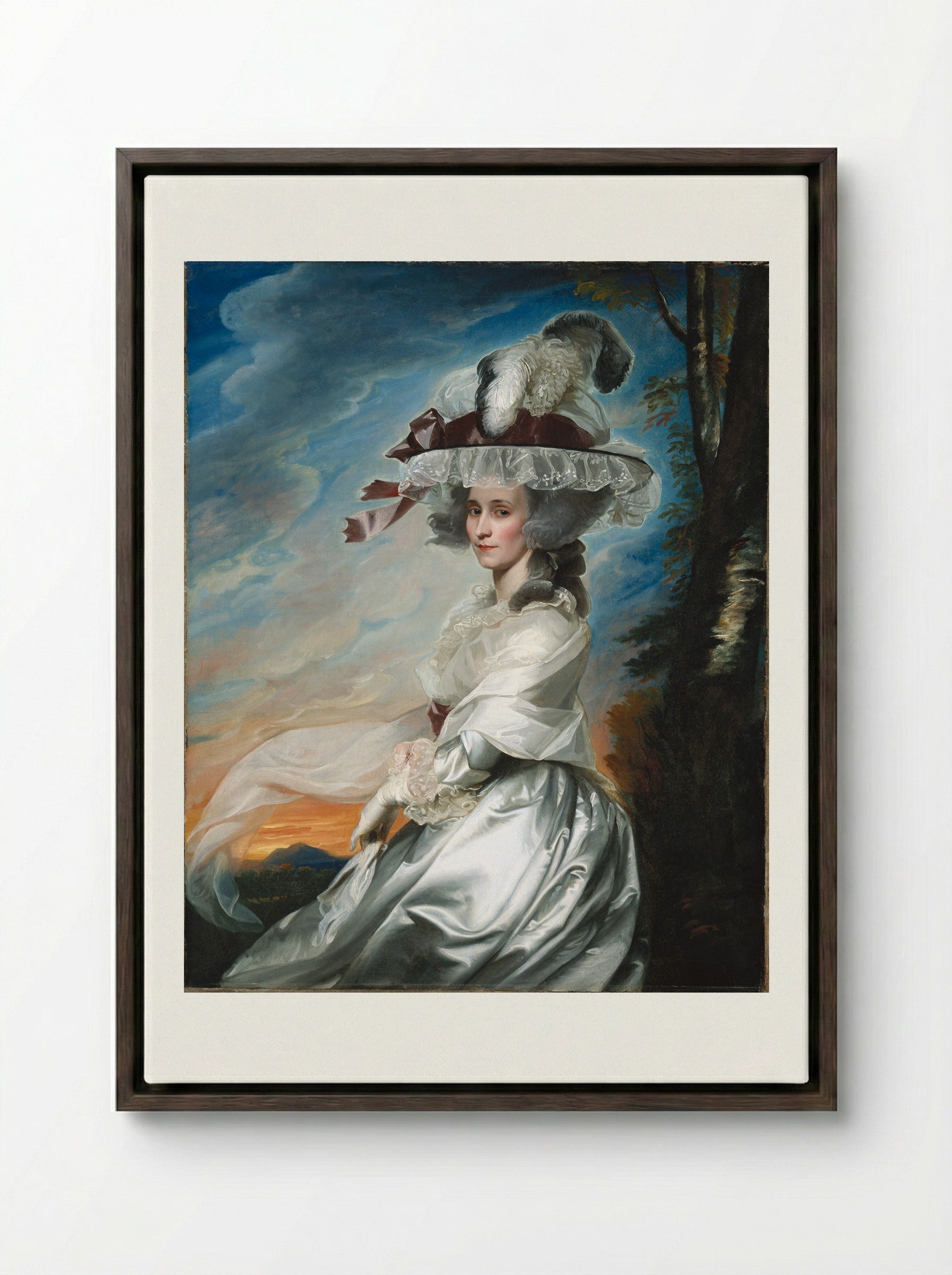 Abigael Bromfield Rogers (Mrs. Daniel Denison Rogers) - John Singleton Copley - Framed Canvas Dark Wood