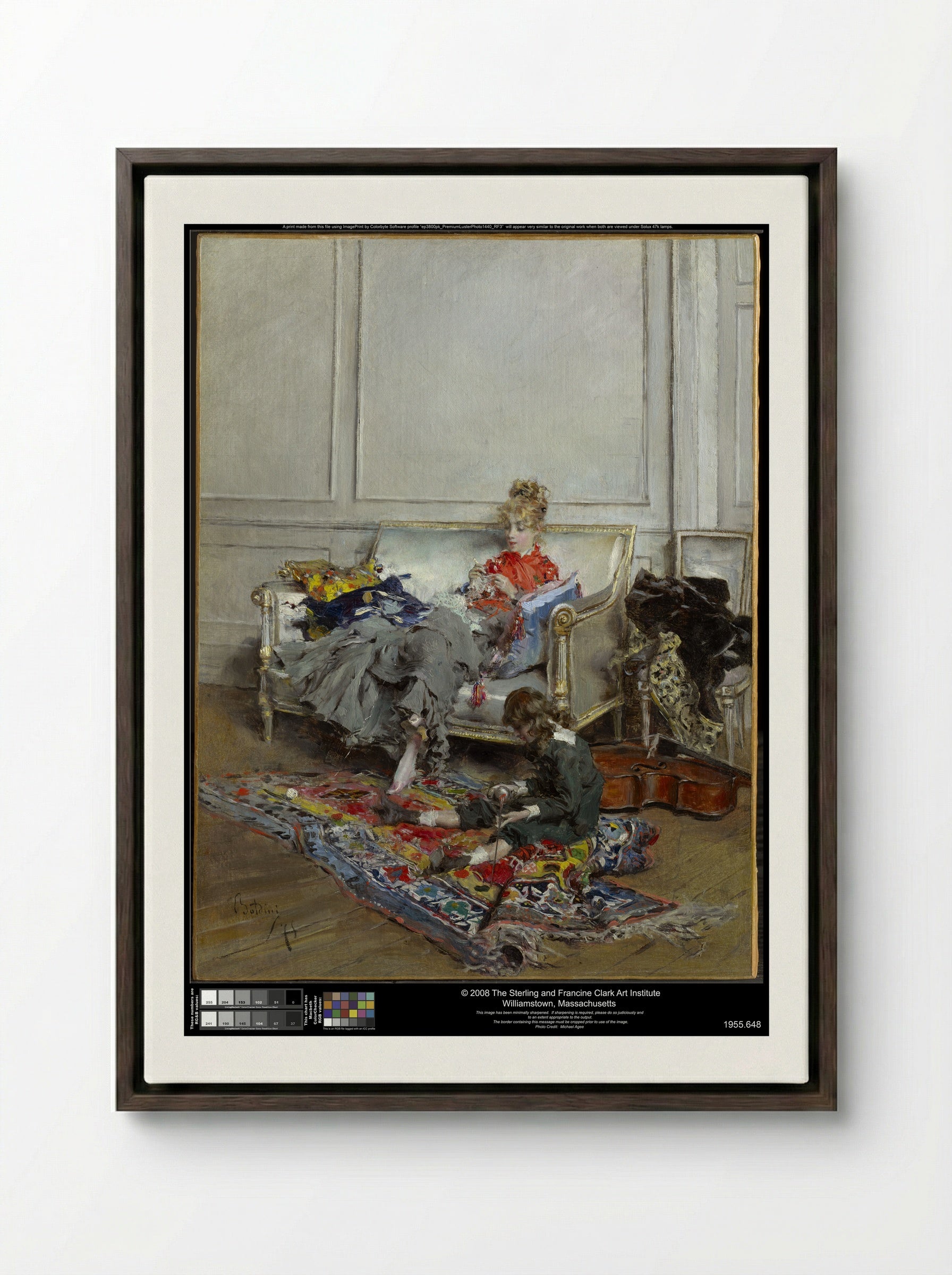 Peaceful Days - Giovanni Boldini - Framed Canvas Dark Wood