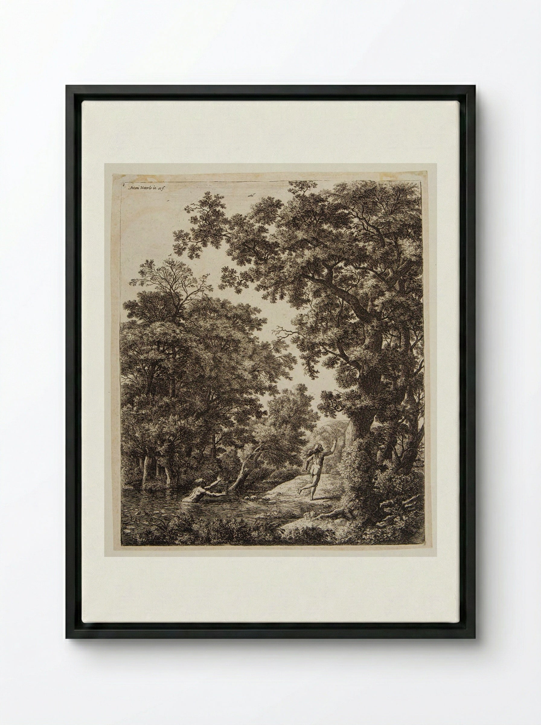 Alpheus and Arethusa - Anthonie Waterloo - Framed Canvas Black