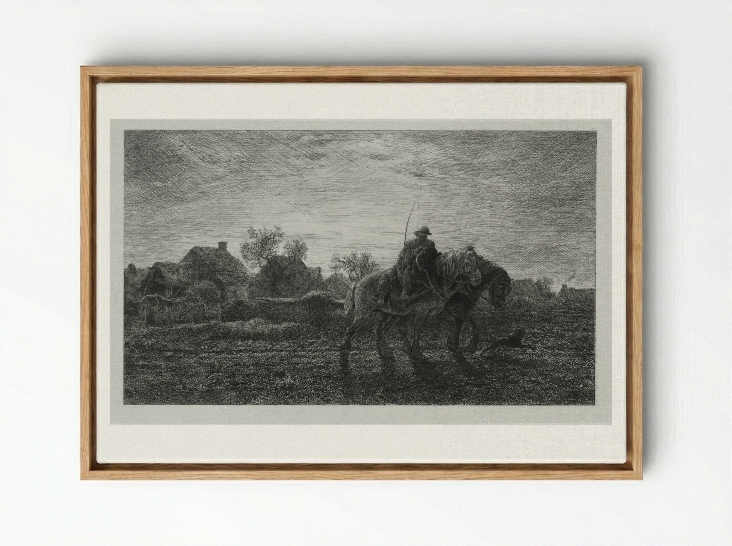 The Morning - Charles-Émile Jacque - Framed Canvas Wood
