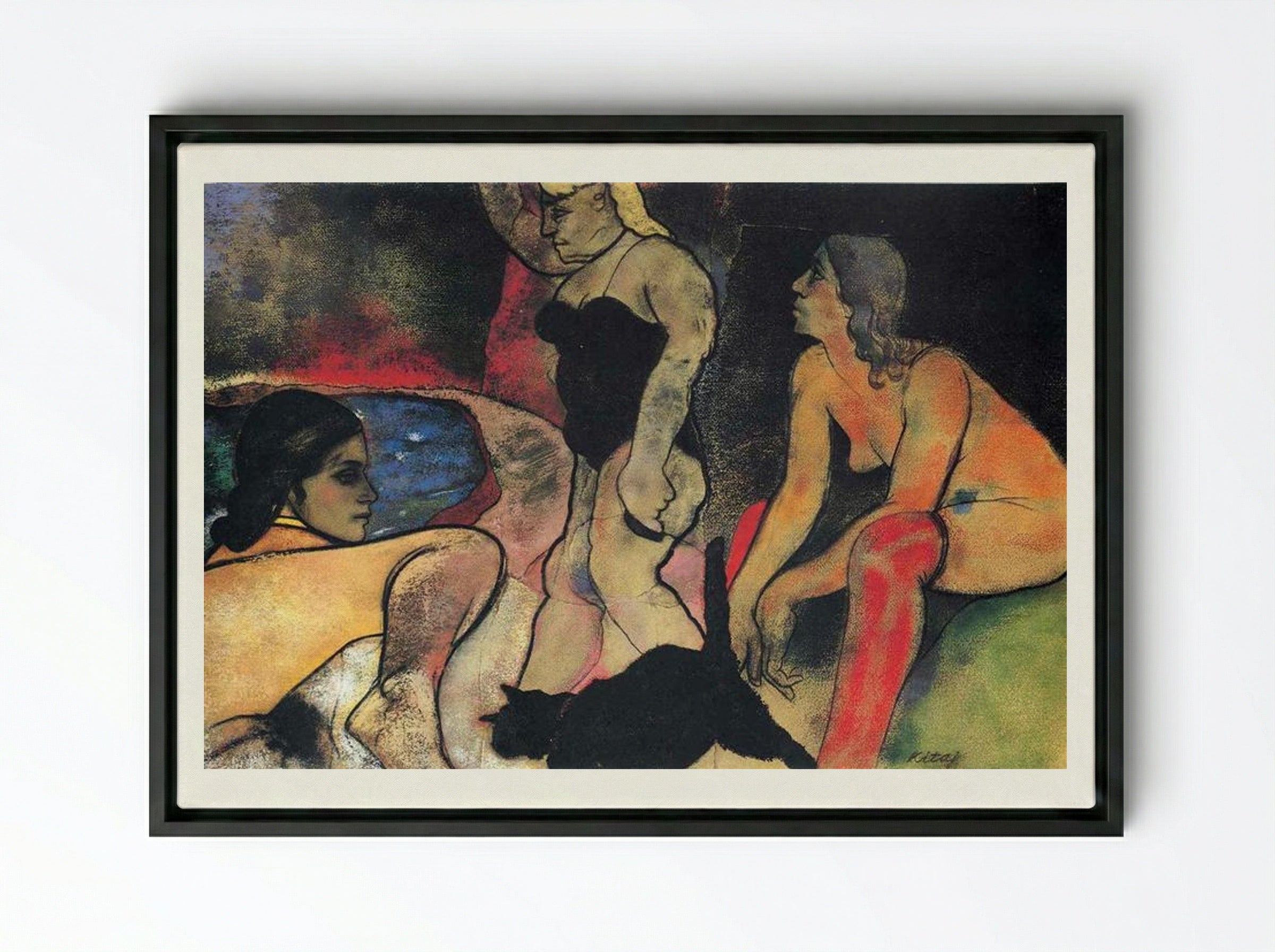 The Rise of Fascism - R. B. Kitaj - Framed Canvas Black