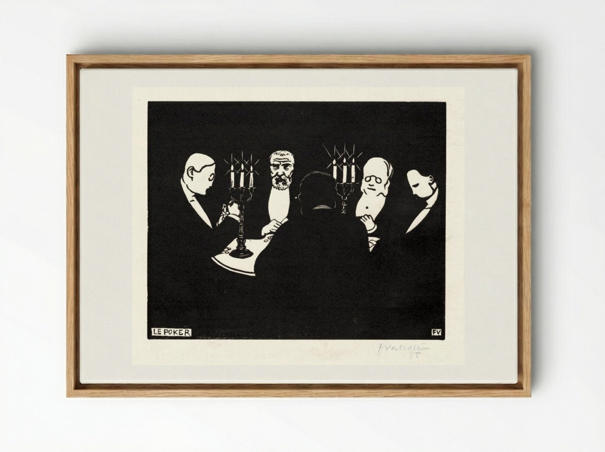 Le Poker - Félix Vallotton - Framed Canvas Wood