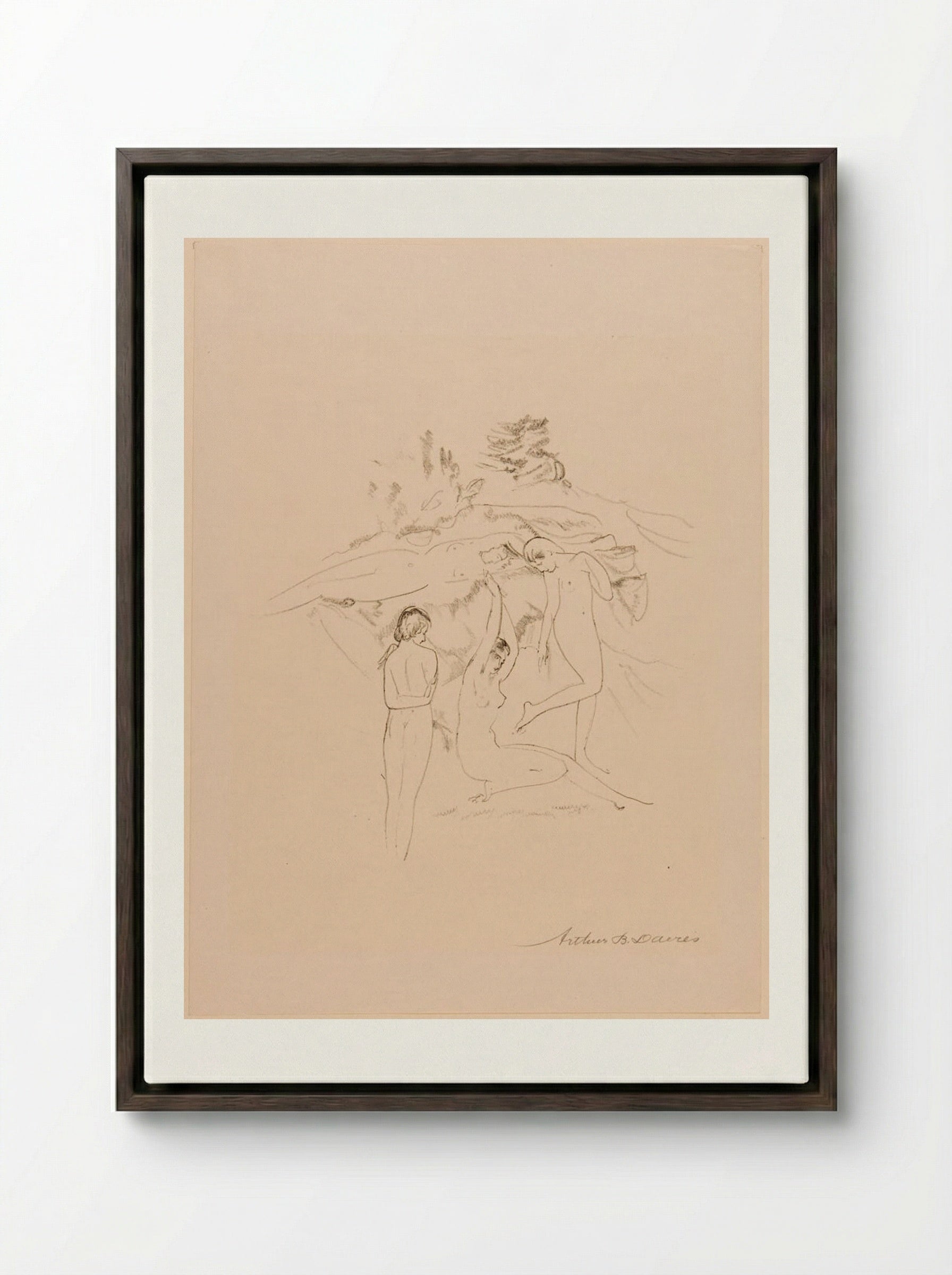 Morning Quiet - Arthur Bowen Davies - Framed Canvas Dark Wood