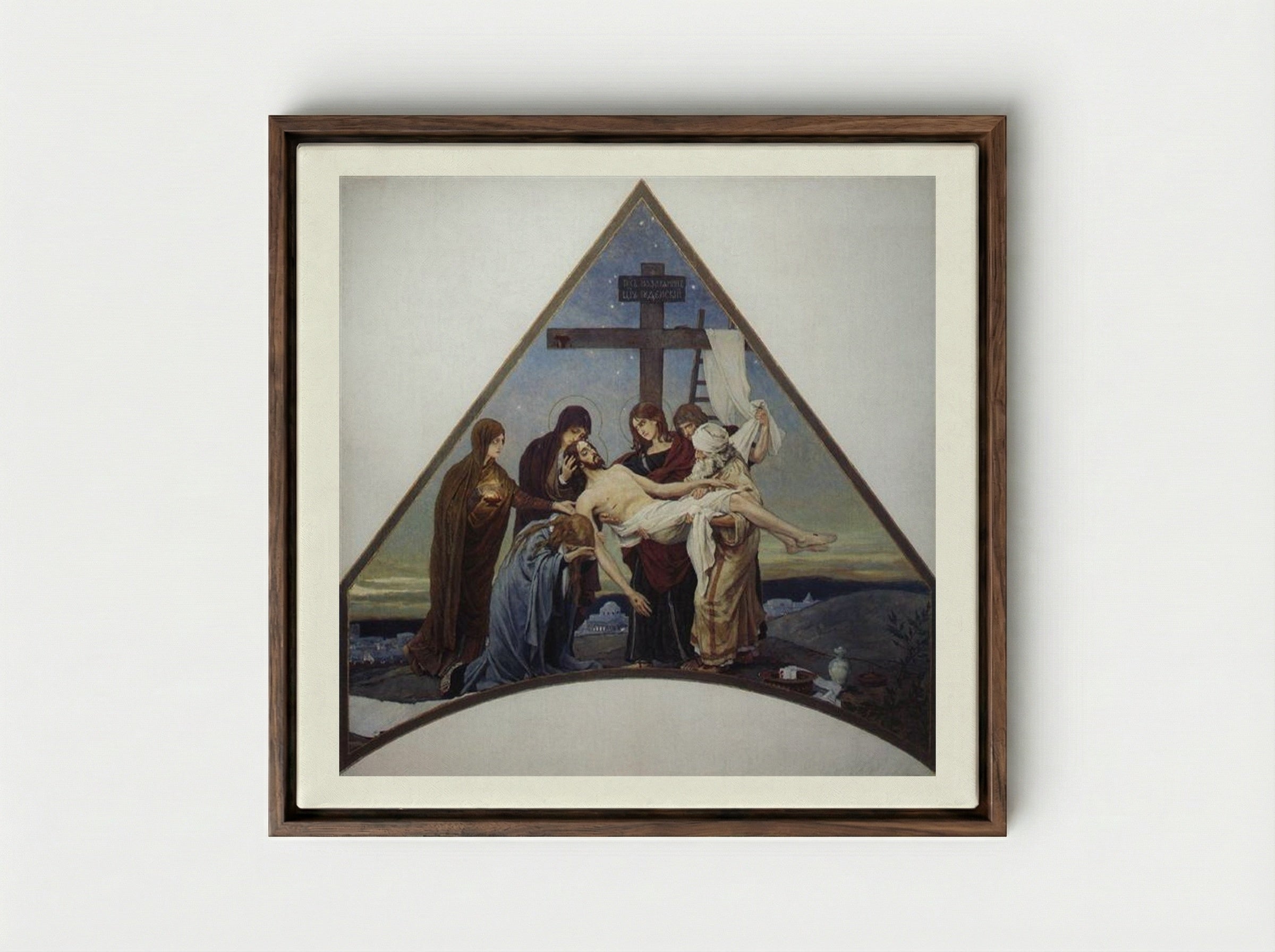 Deposition - Viktor Vasnetsov - Framed Canvas Dark Wood