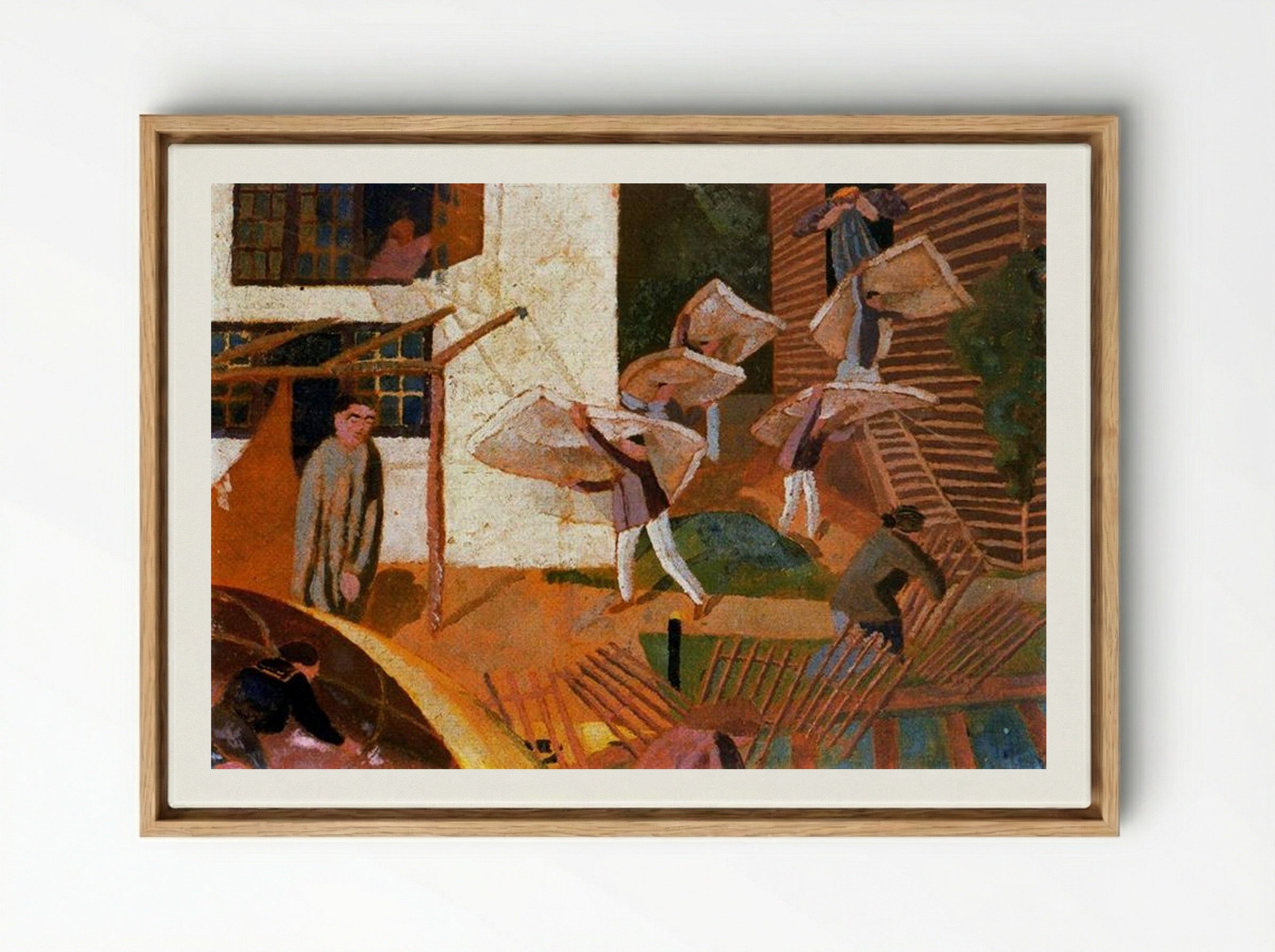 Carrying Mattresses - Stanley Spencer - Framed Canvas Wood