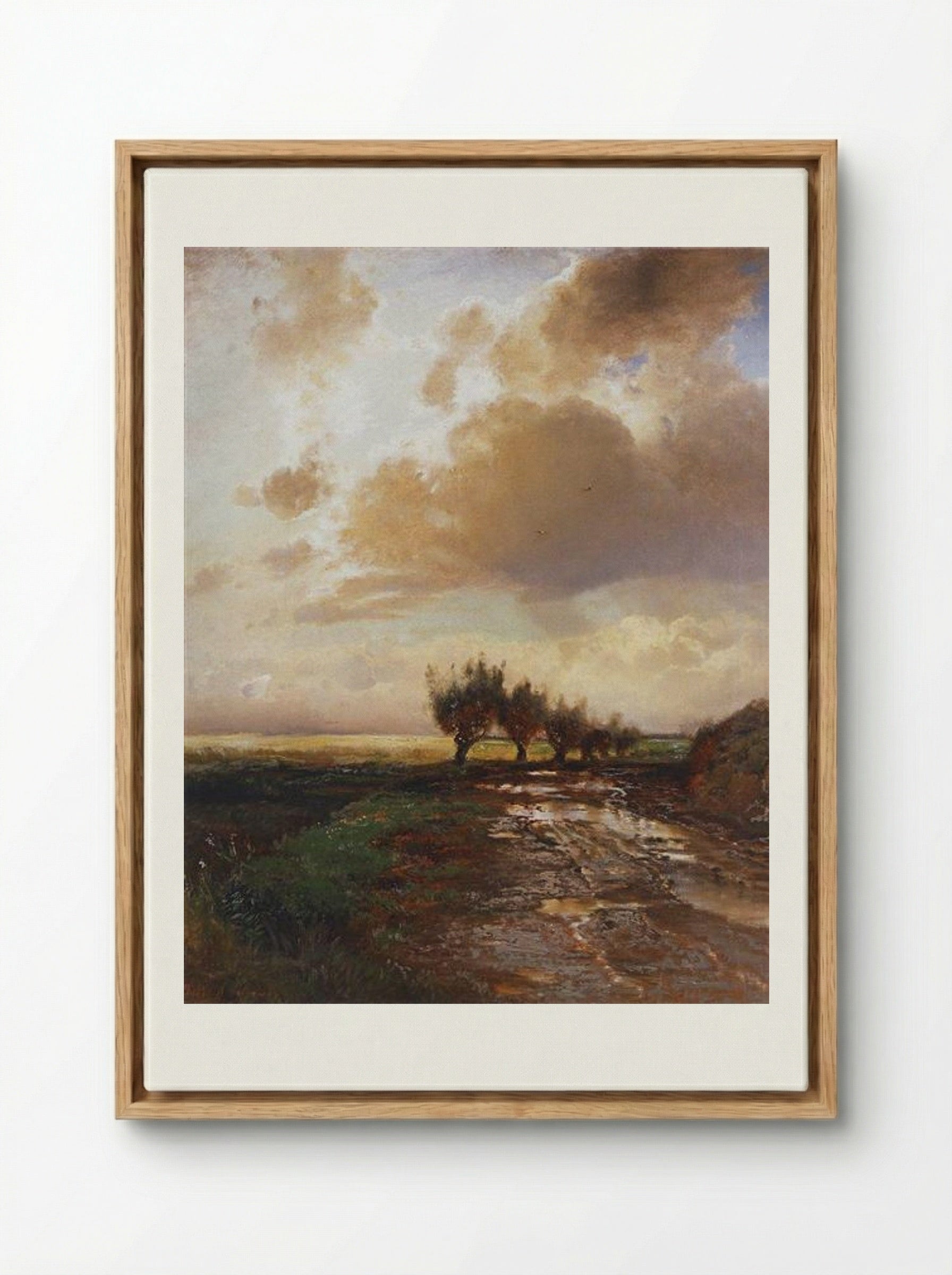 Country Road - Aleksey Savrasov - Framed Canvas Wood