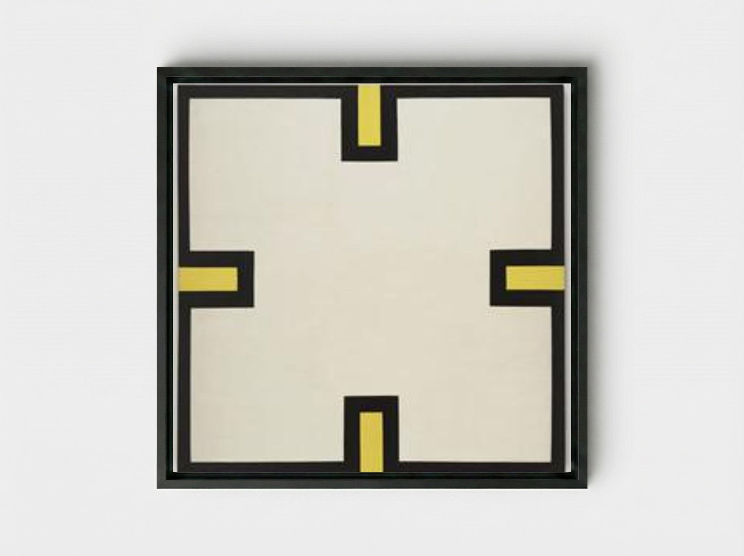Maltese Cross - Al Held - Framed Canvas Black