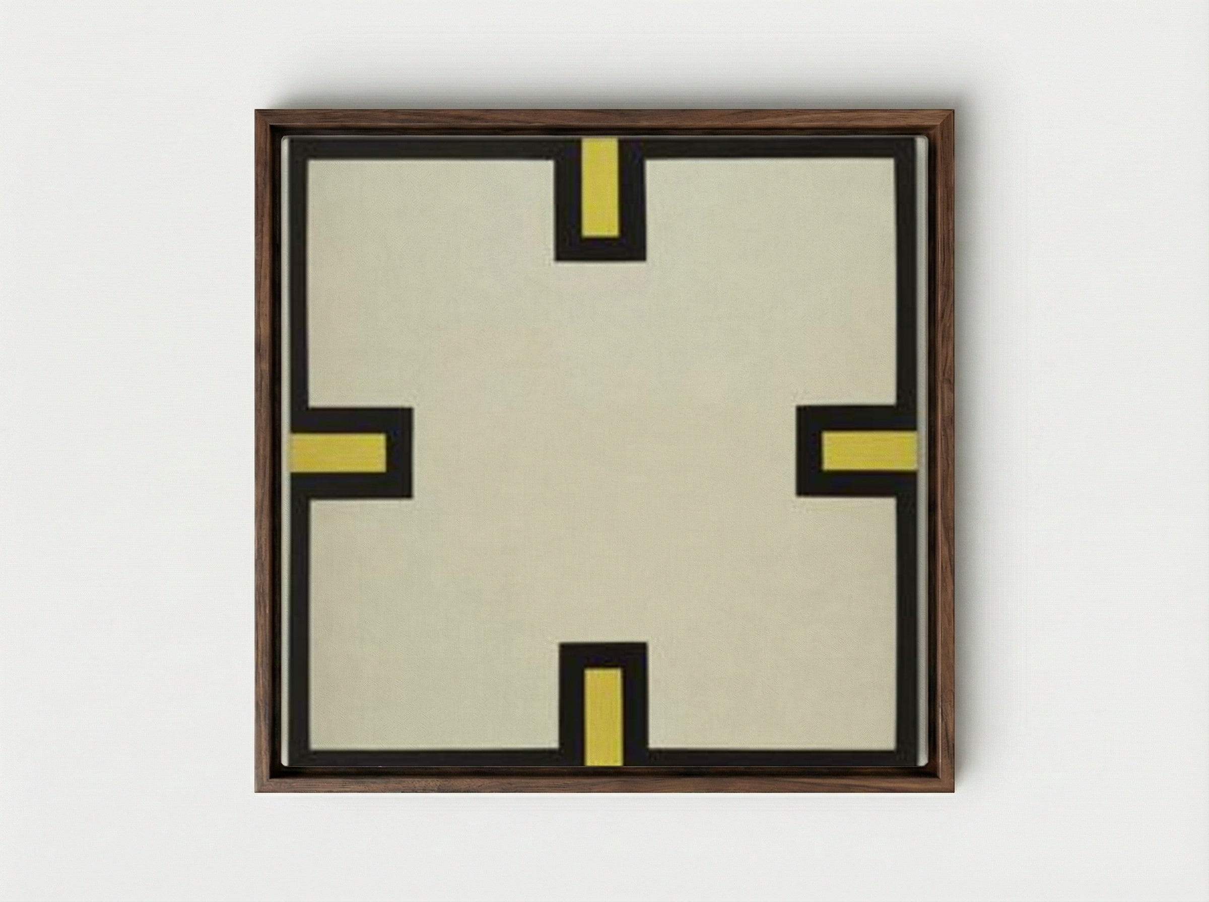 Maltese Cross - Al Held - Framed Canvas Dark Wood