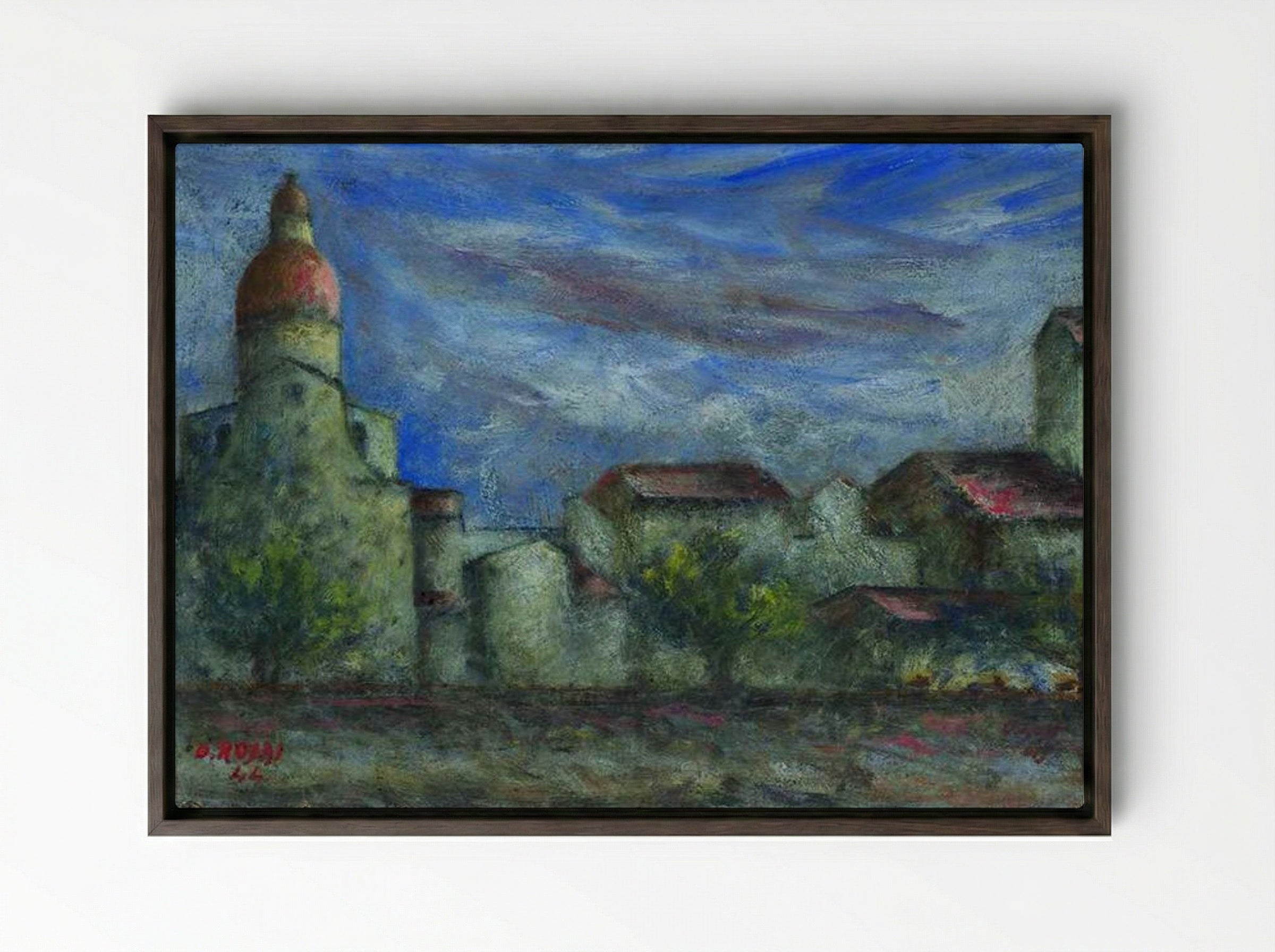 Chiesa del Cestello - Ottone Rosai - Framed Canvas Dark Wood