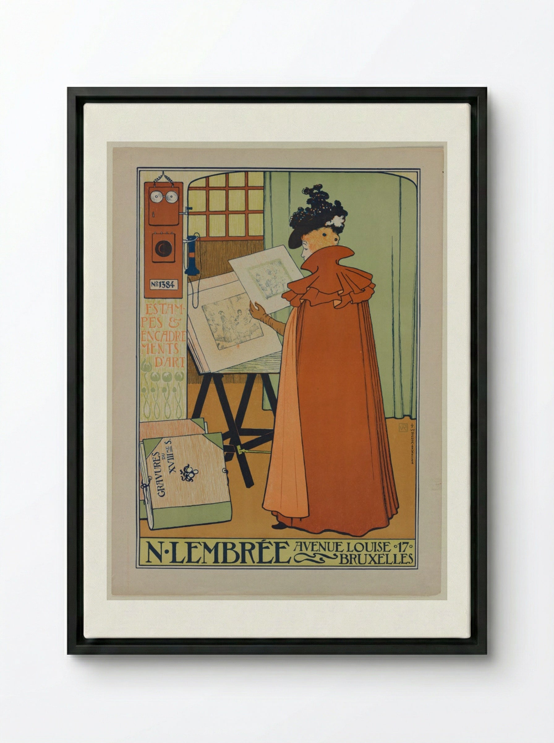 Poster for the Lembrée Gallery - Théo van Rysselberghe - Framed Canvas Black