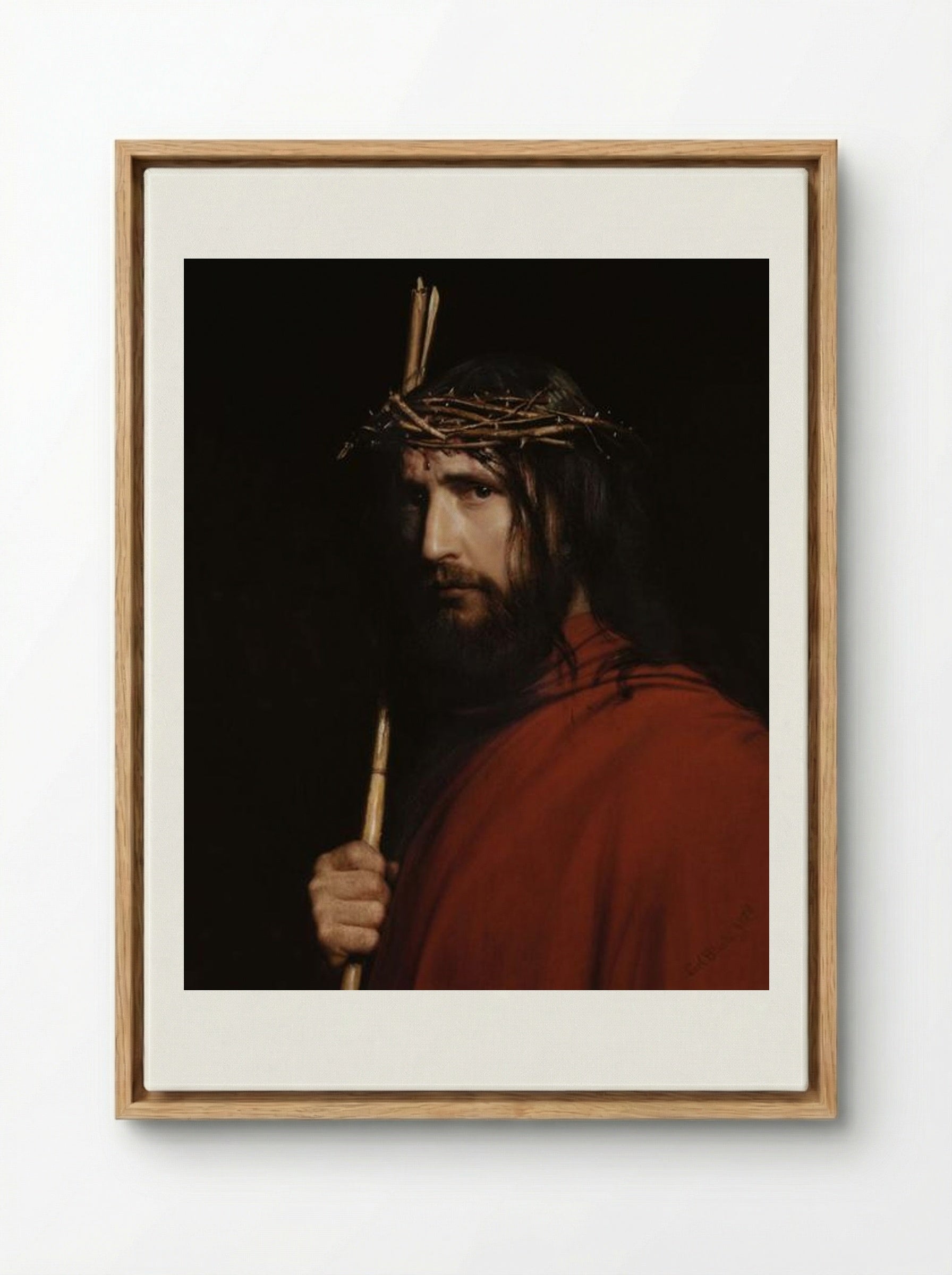 Christ with Thorns - Carl Bloch - Framed Canvas Wood