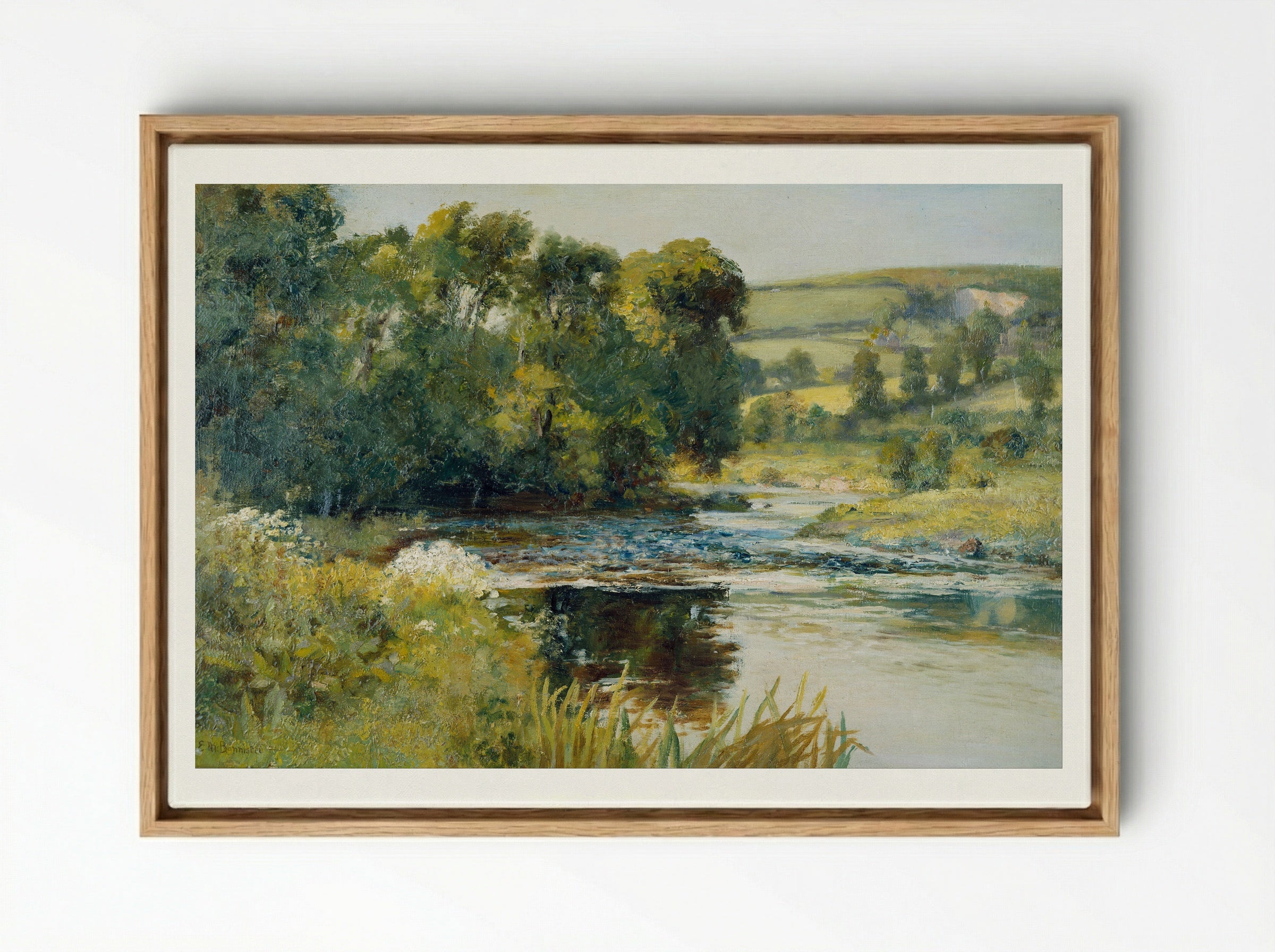 Streamside - Edward Mitchell Bannister - Framed Canvas Wood