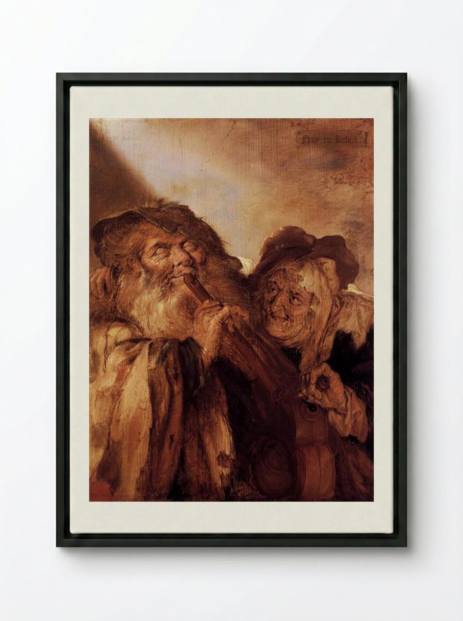 Beautiful and Ugly - Adriaen van de Venne - Framed Canvas Black