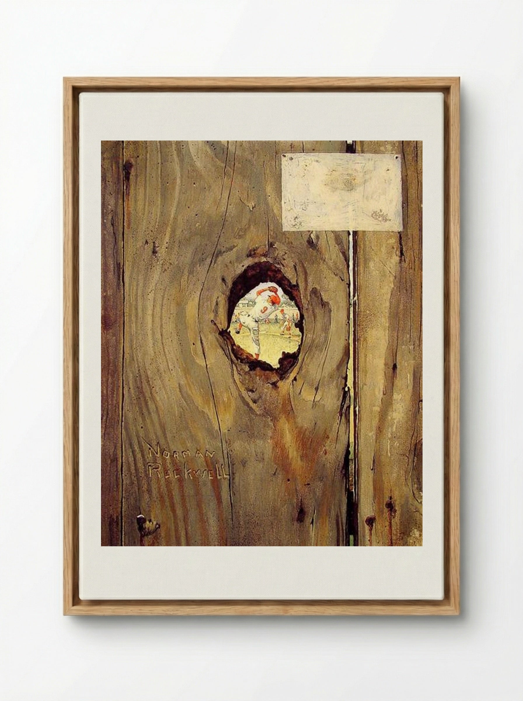 The Peephole - Norman Rockwell - Framed Canvas Wood