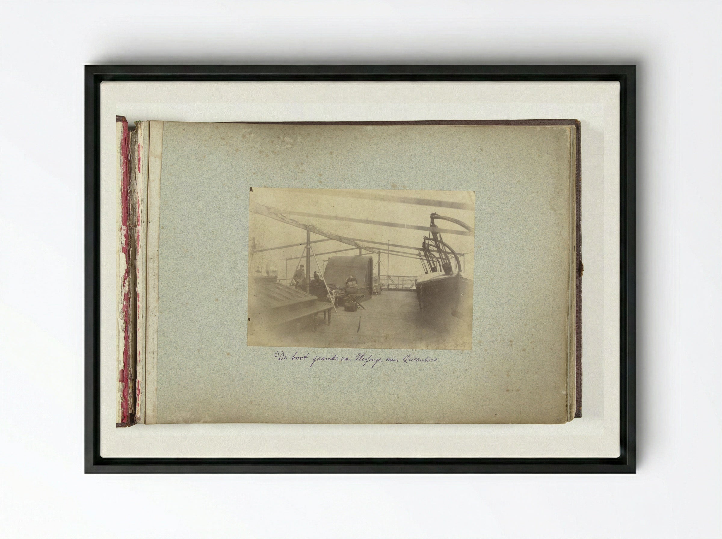 Dek van de boot tussen Vlissingen en Queensborough - Henry Pauw van Wieldrecht - Framed Canvas Black