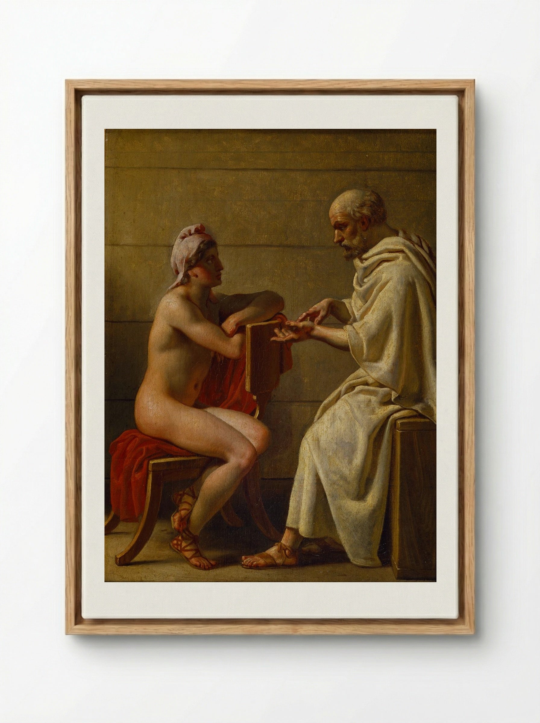 Socrates and Alcibiades - Christoffer Wilhelm Eckersberg - Framed Canvas Wood